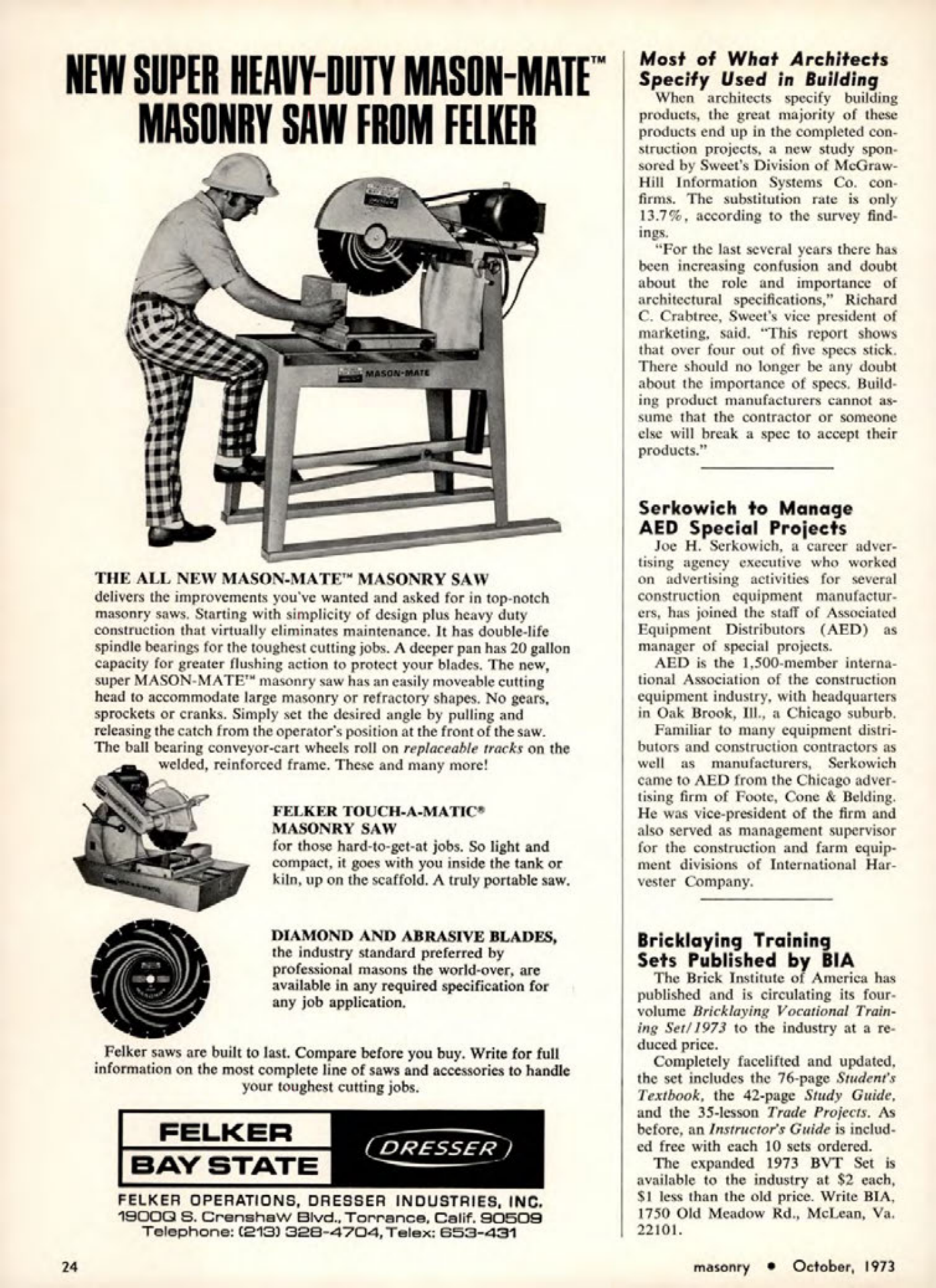 Masonry Magazine October 1973 Page. 20