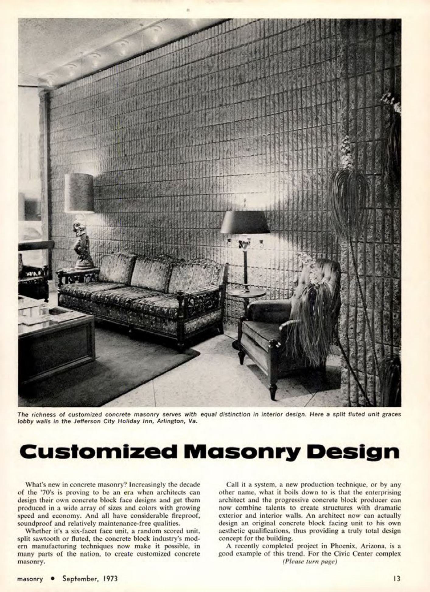 Masonry Magazine September 1973 Page. 13