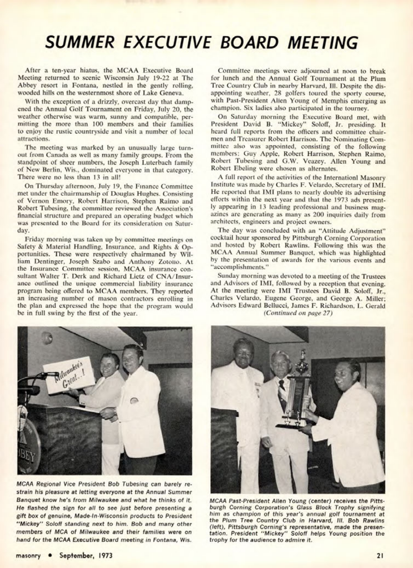 Masonry Magazine September 1973 Page. 21