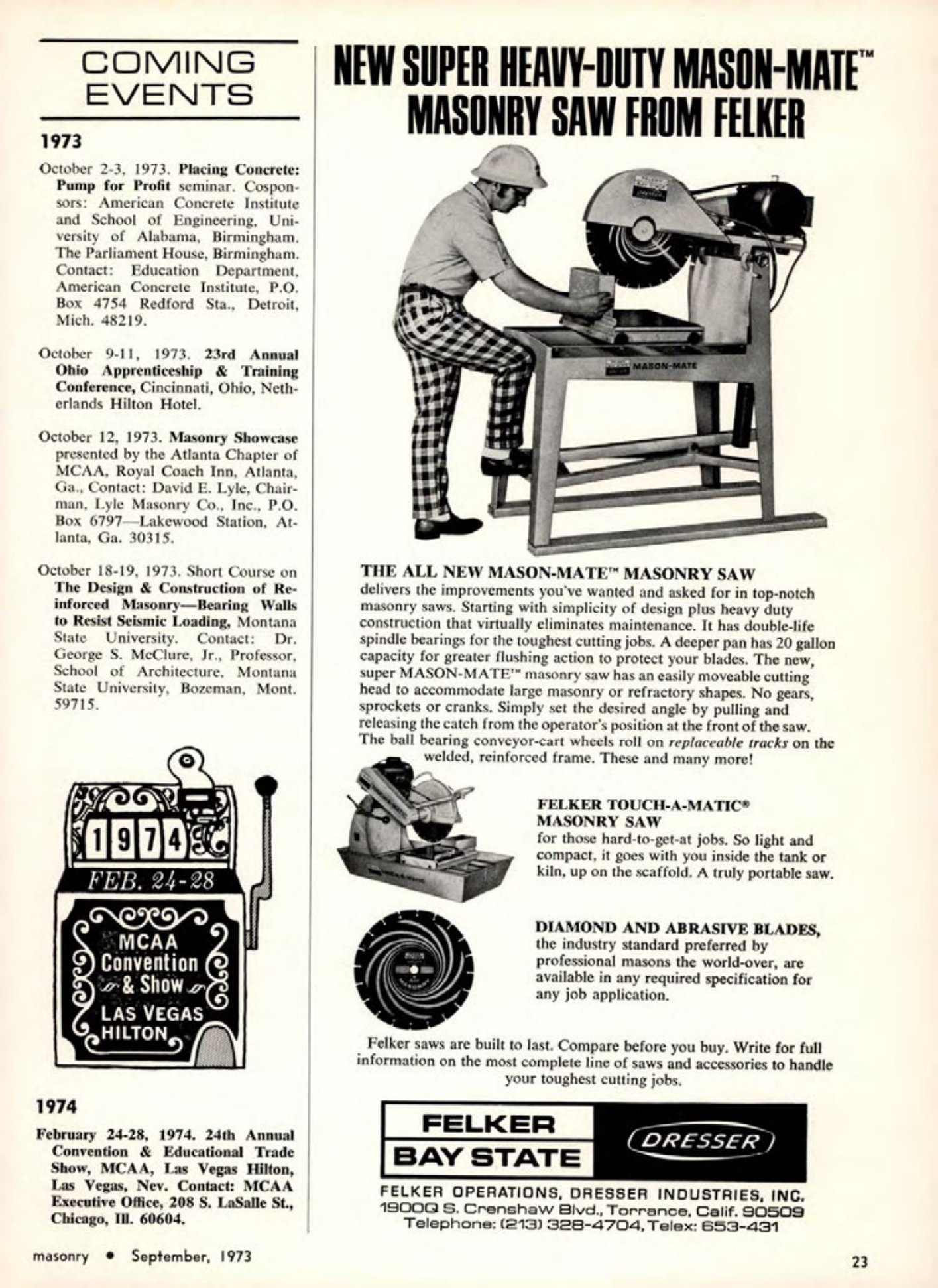 Masonry Magazine September 1973 Page. 23