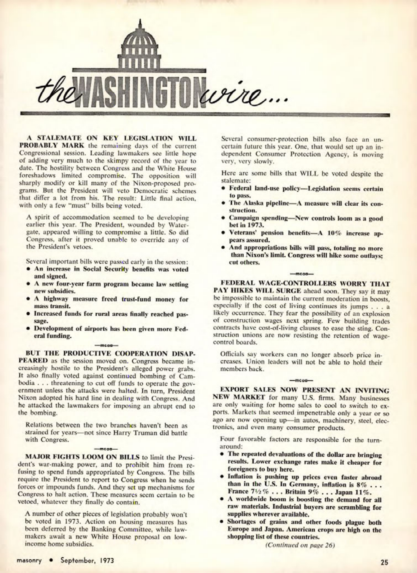 Masonry Magazine September 1973 Page. 25