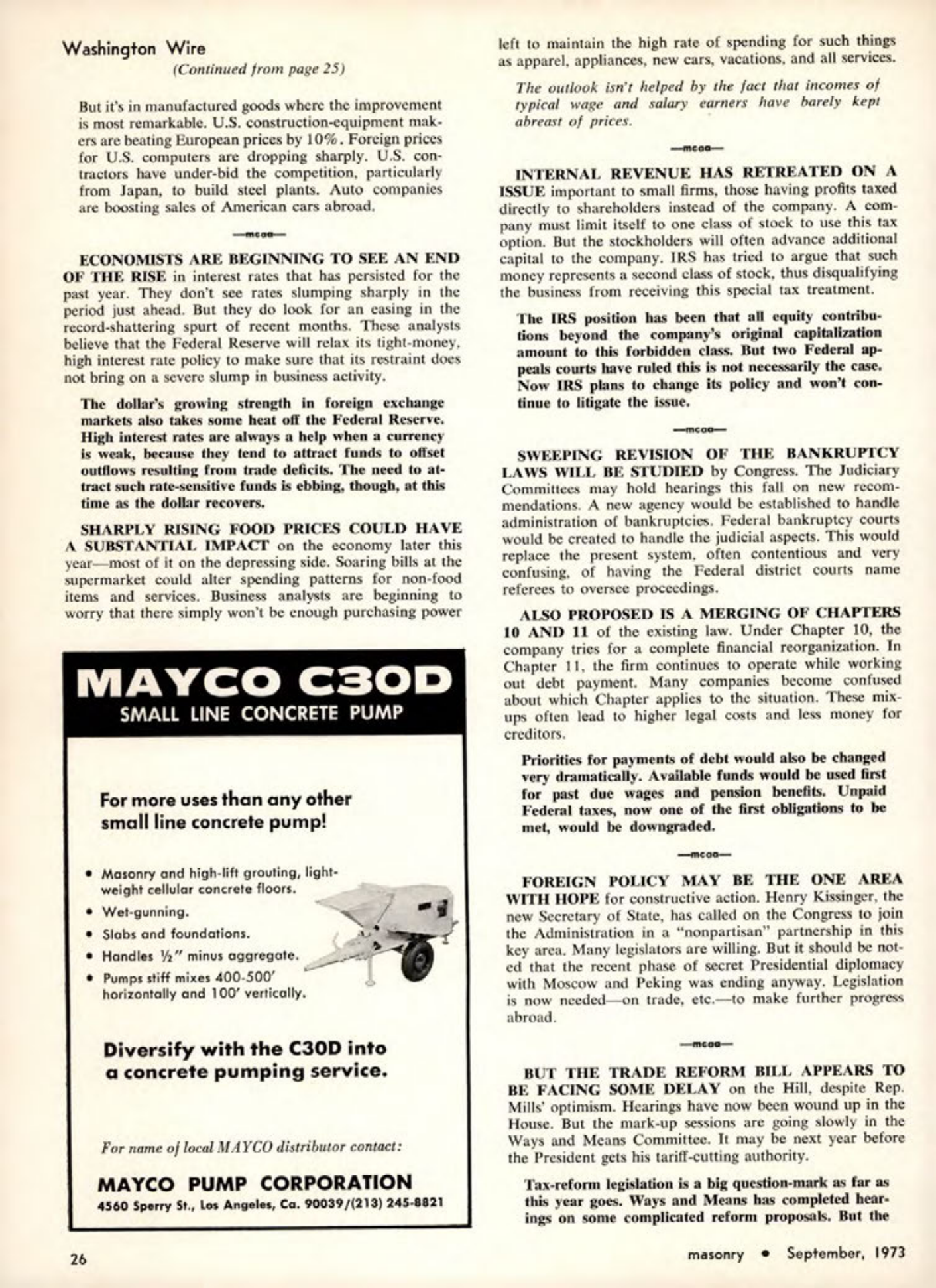 Masonry Magazine September 1973 Page. 26