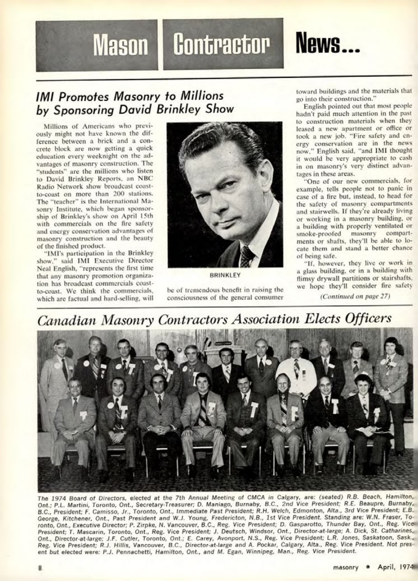 Masonry Magazine April 1974 Page. 8
