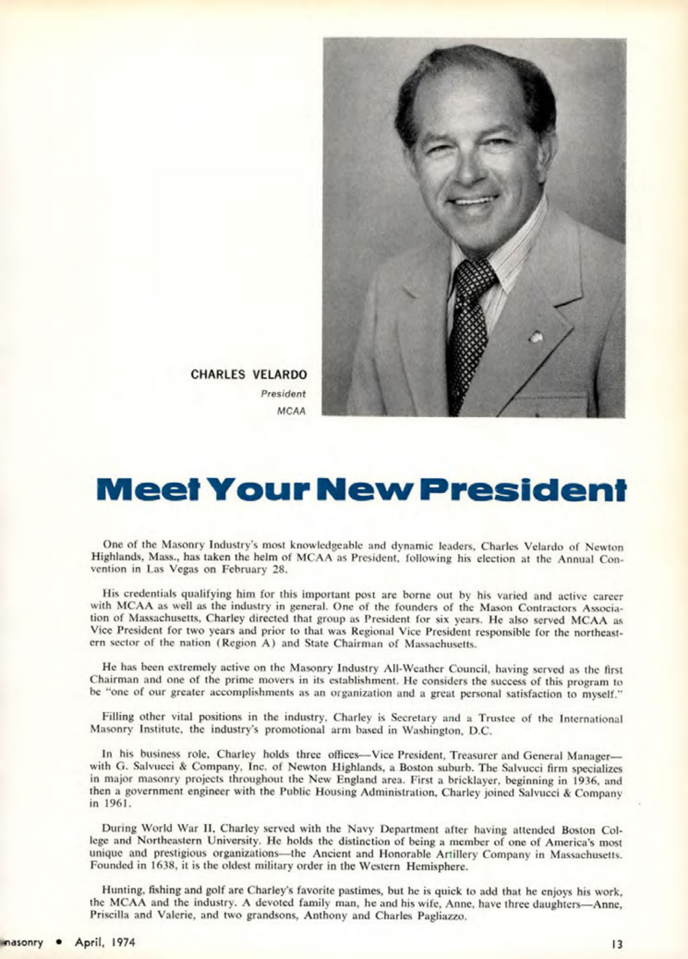 Masonry Magazine April 1974 Page. 13