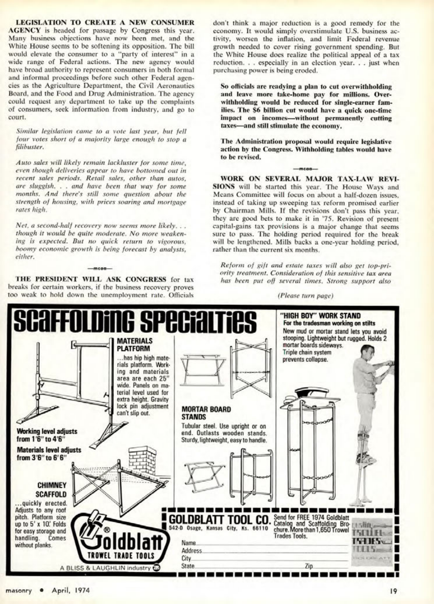 Masonry Magazine April 1974 Page. 19