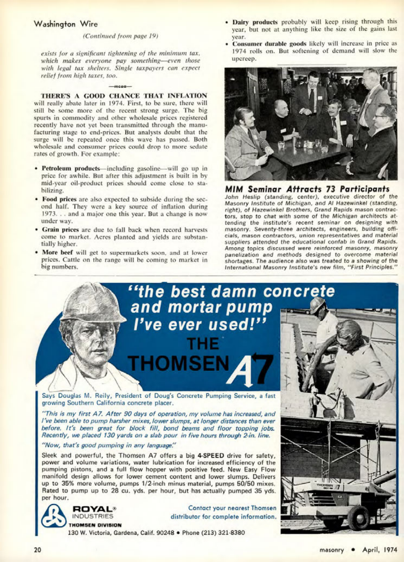 Masonry Magazine April 1974 Page. 20