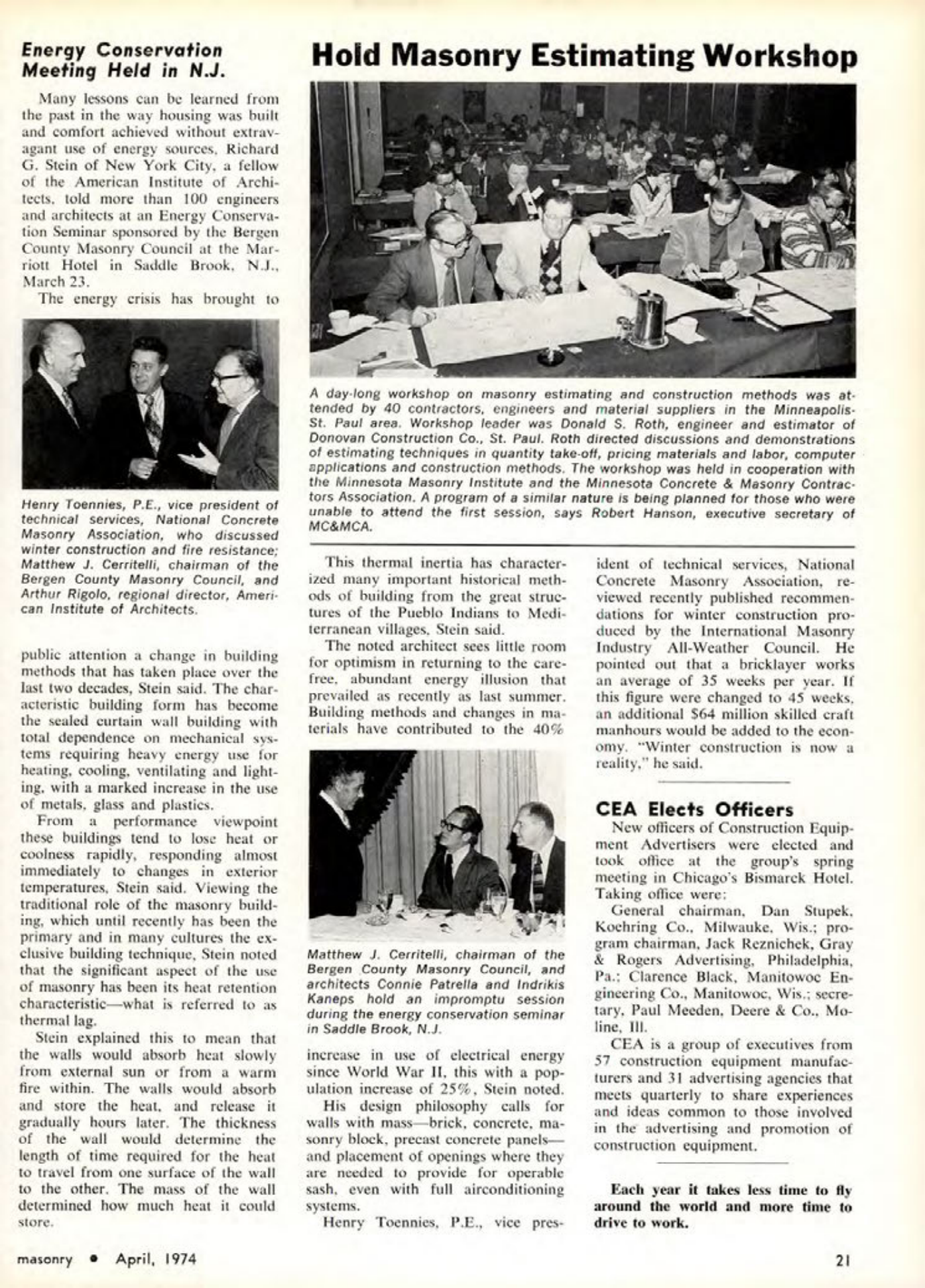 Masonry Magazine April 1974 Page. 21