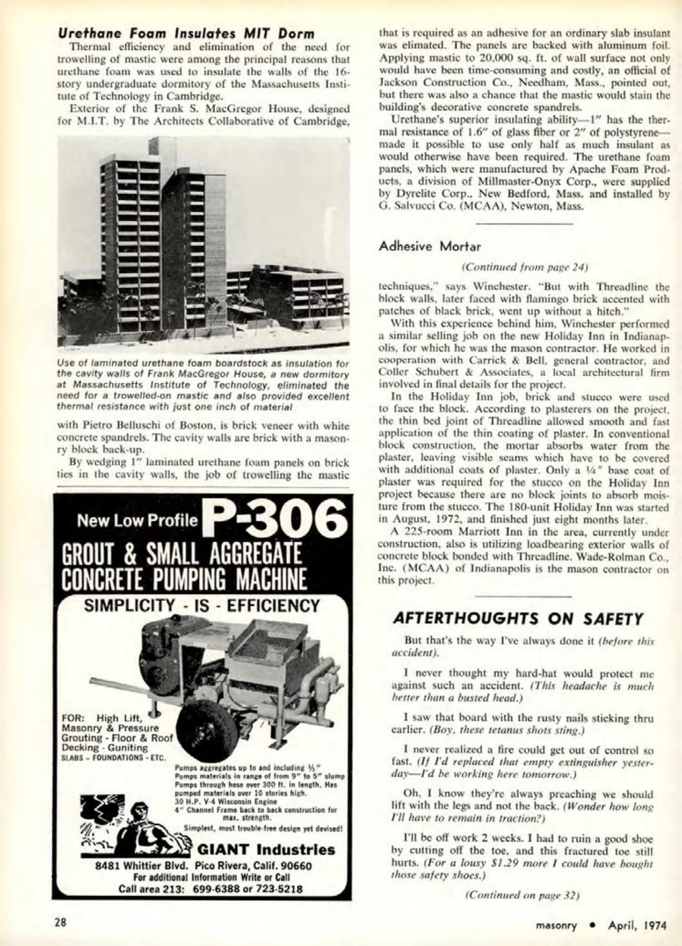 Masonry Magazine April 1974 Page. 28
