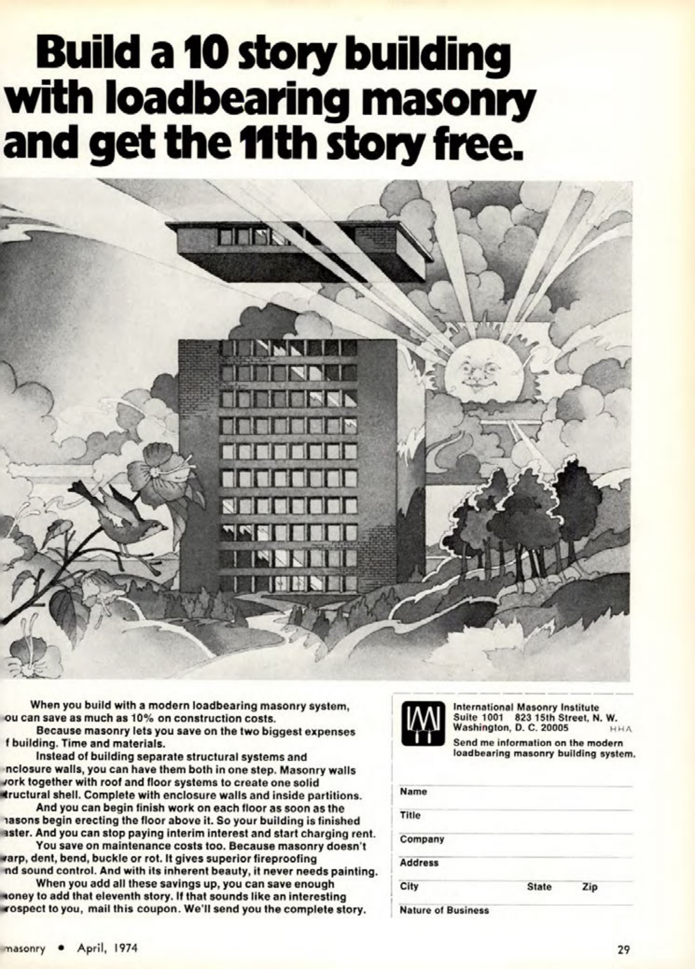 Masonry Magazine April 1974 Page. 29