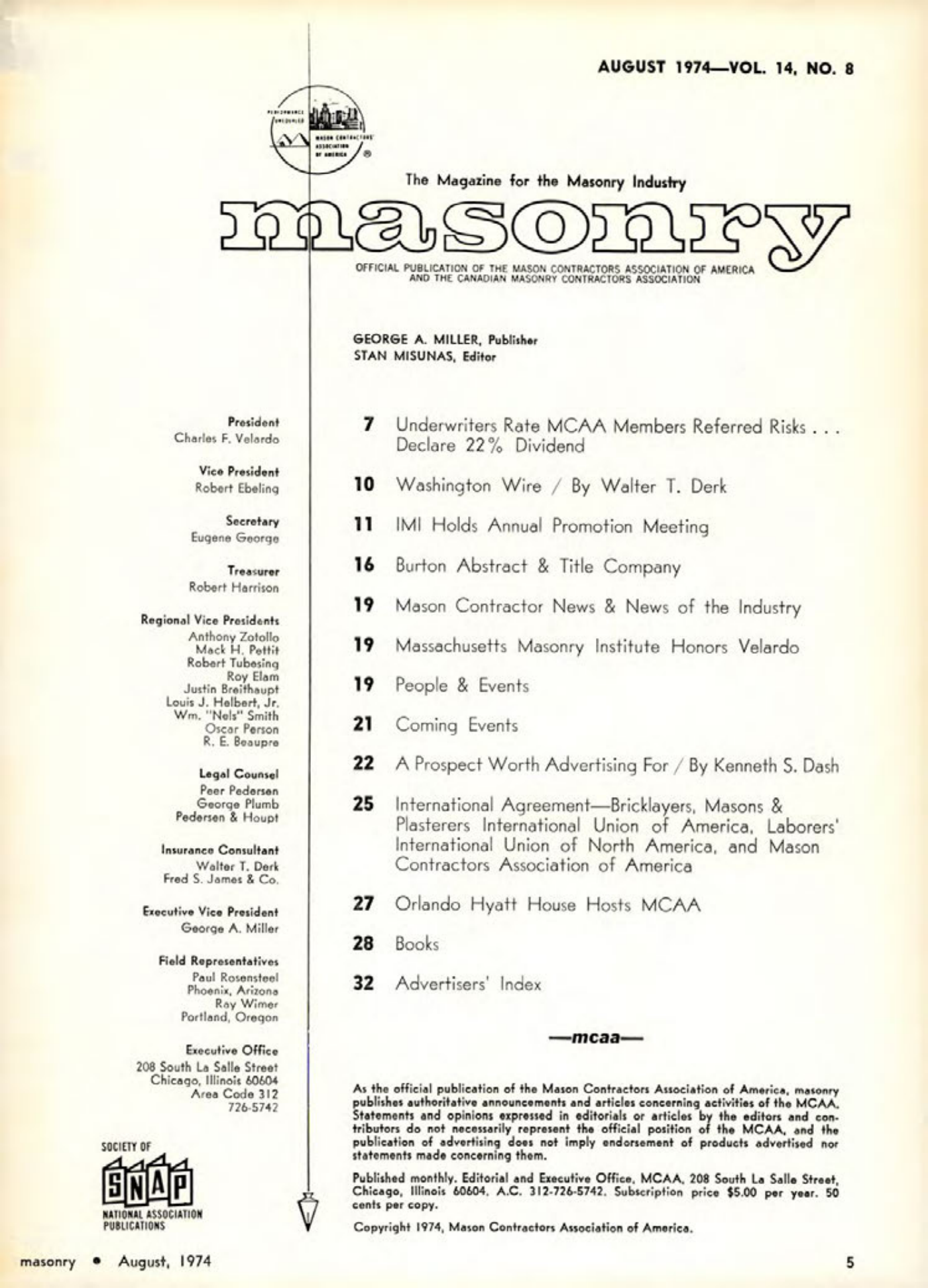 Masonry Magazine August 1974 Page. 5
