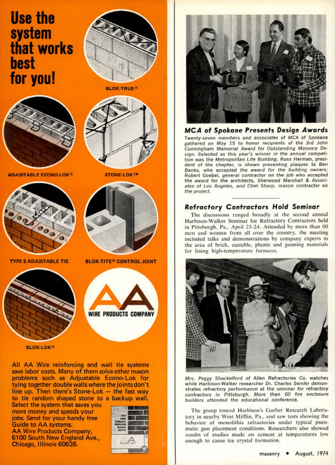 Masonry Magazine August 1974 Page. 8