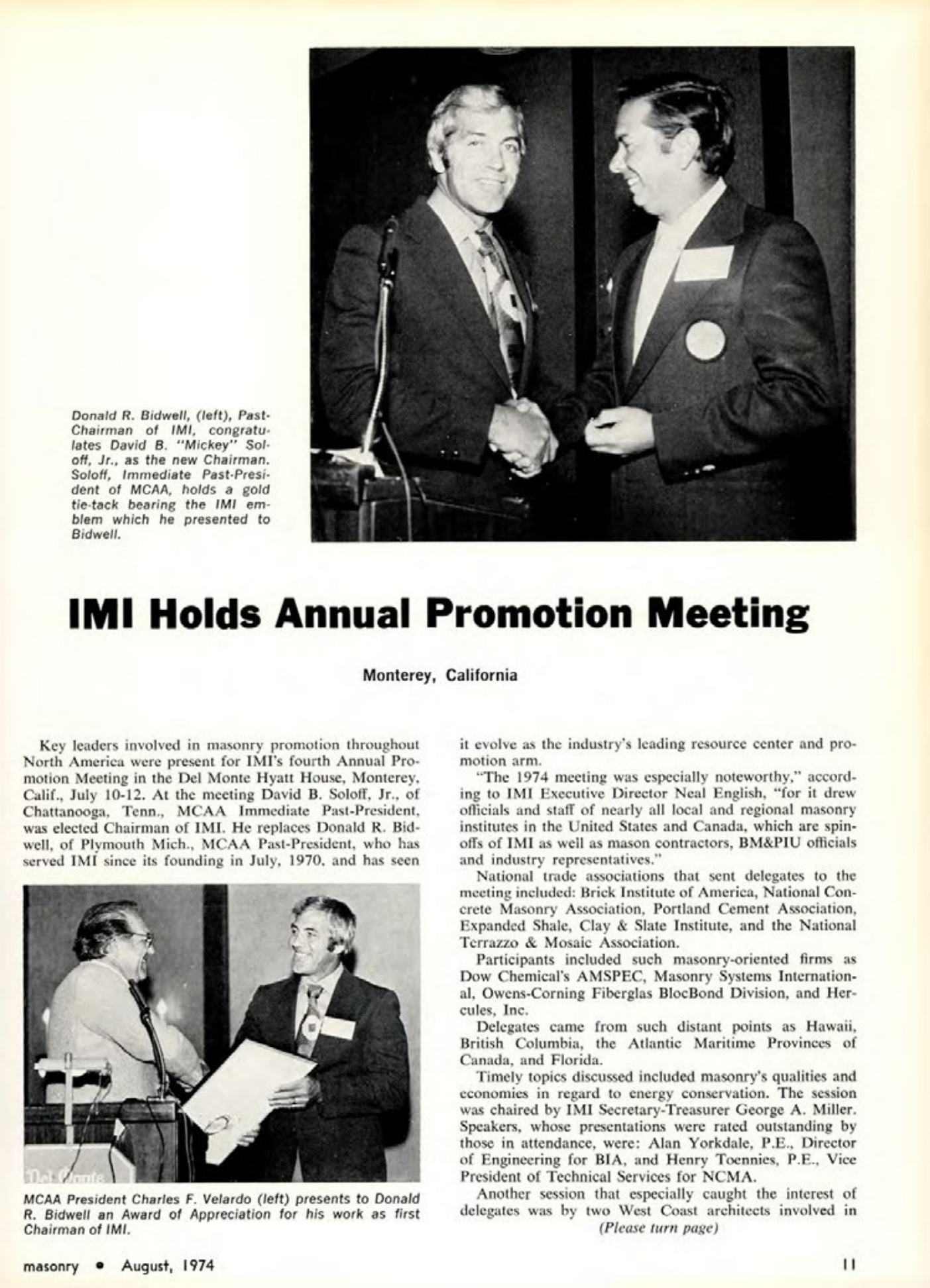 Masonry Magazine August 1974 Page. 11
