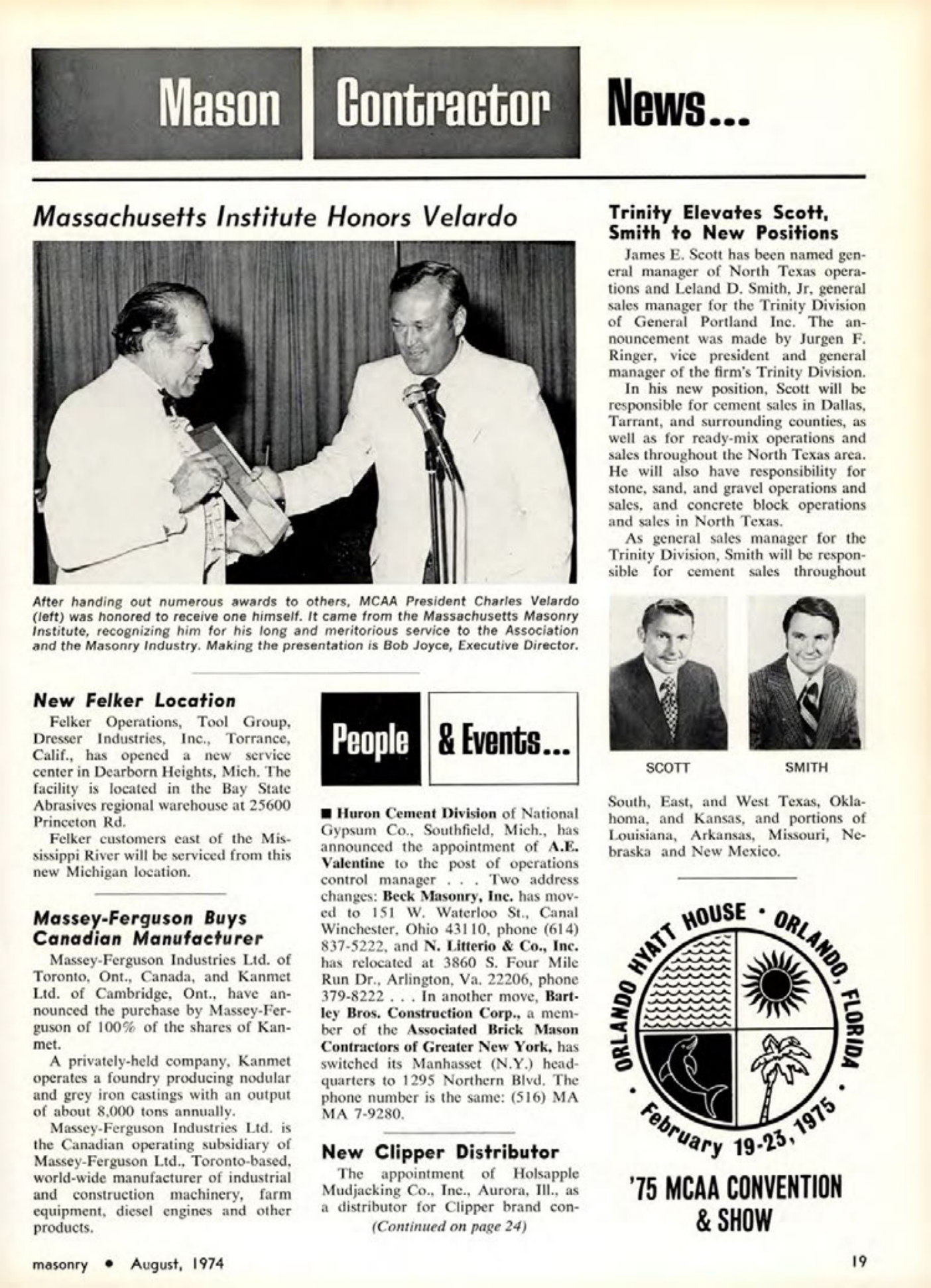 Masonry Magazine August 1974 Page. 19