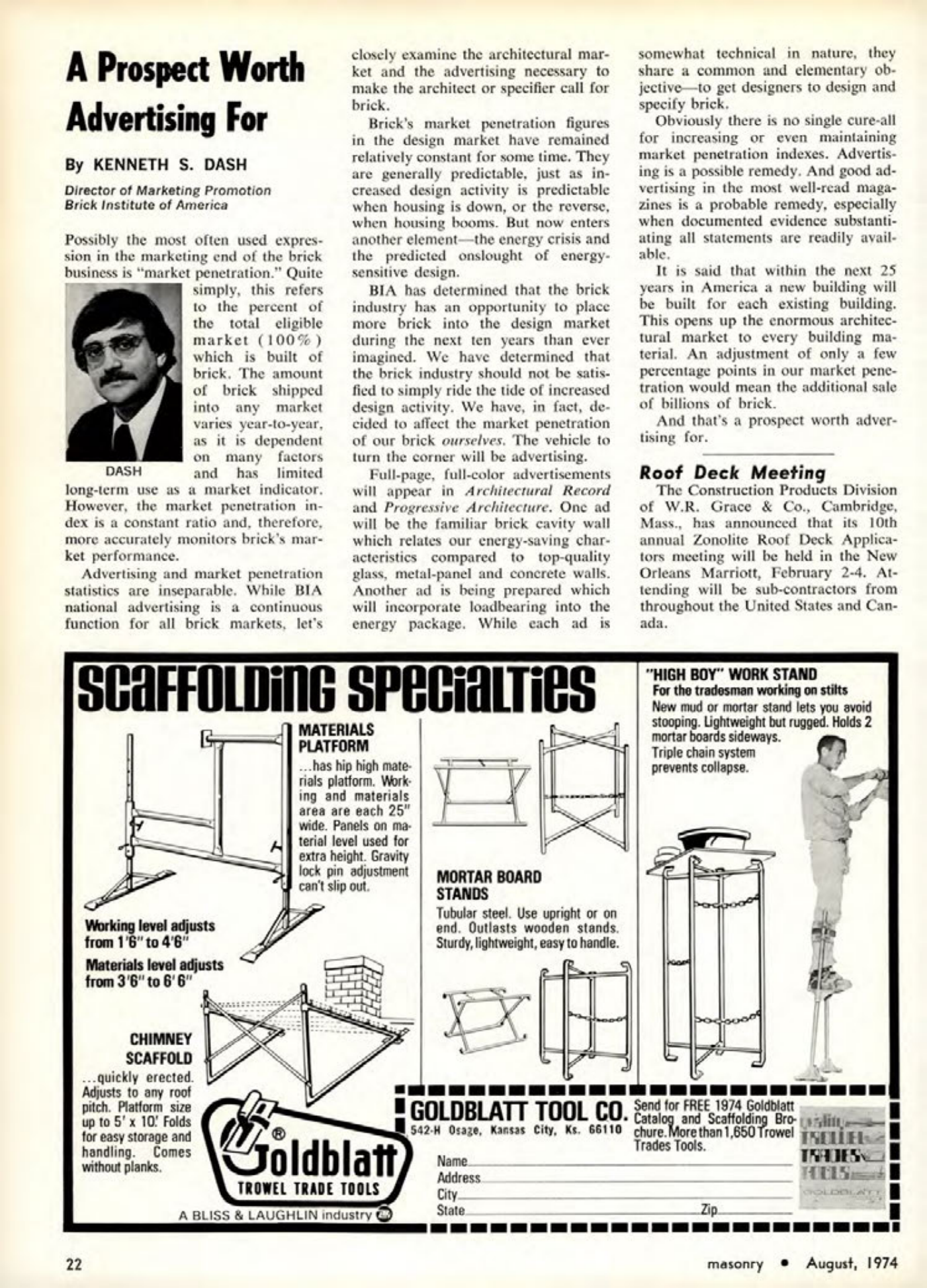 Masonry Magazine August 1974 Page. 22