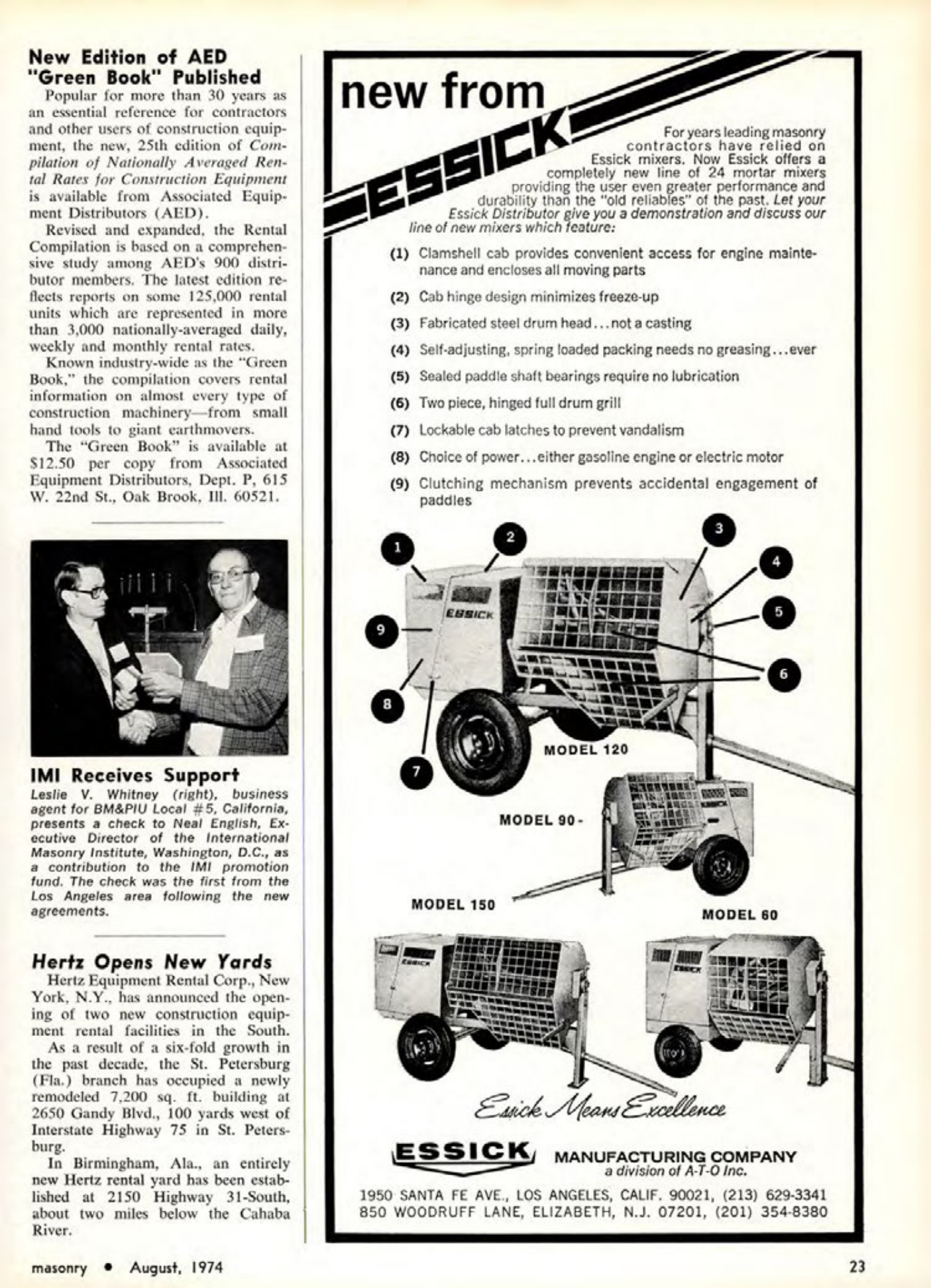 Masonry Magazine August 1974 Page. 23
