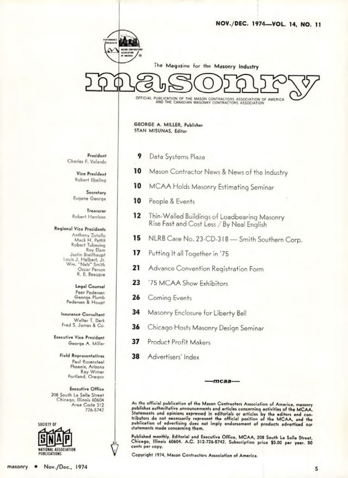 Masonry Magazine December 1974 Page. 5