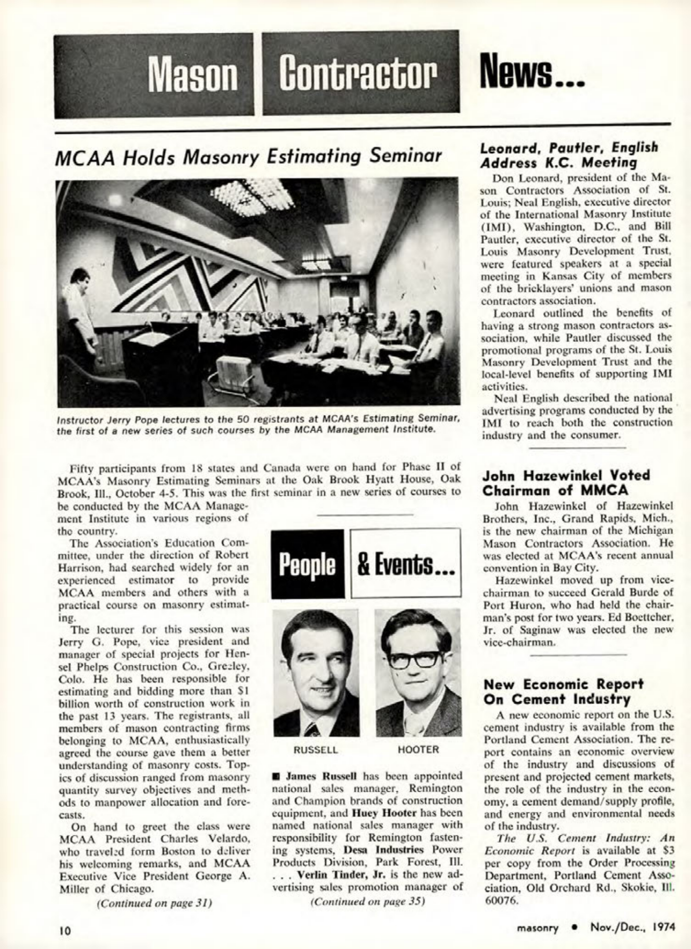 Masonry Magazine December 1974 Page. 10