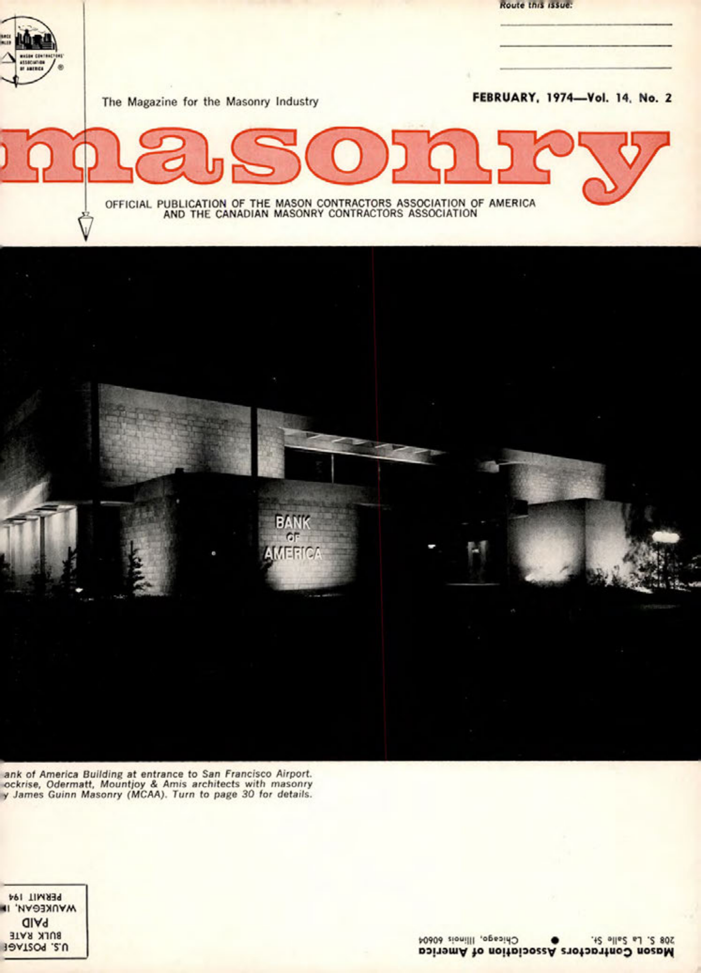 Masonry Magazine February 1974 Page. 1