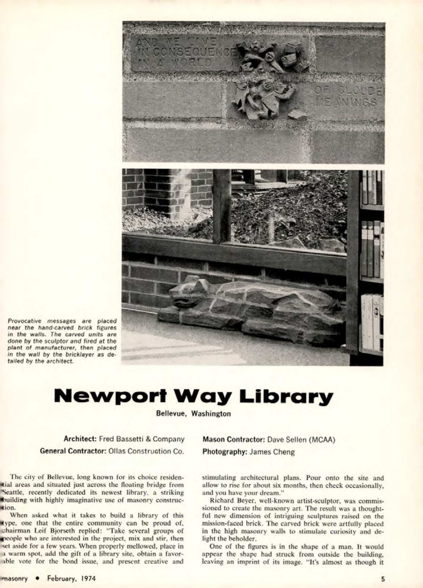 Masonry Magazine February 1974 Page. 5