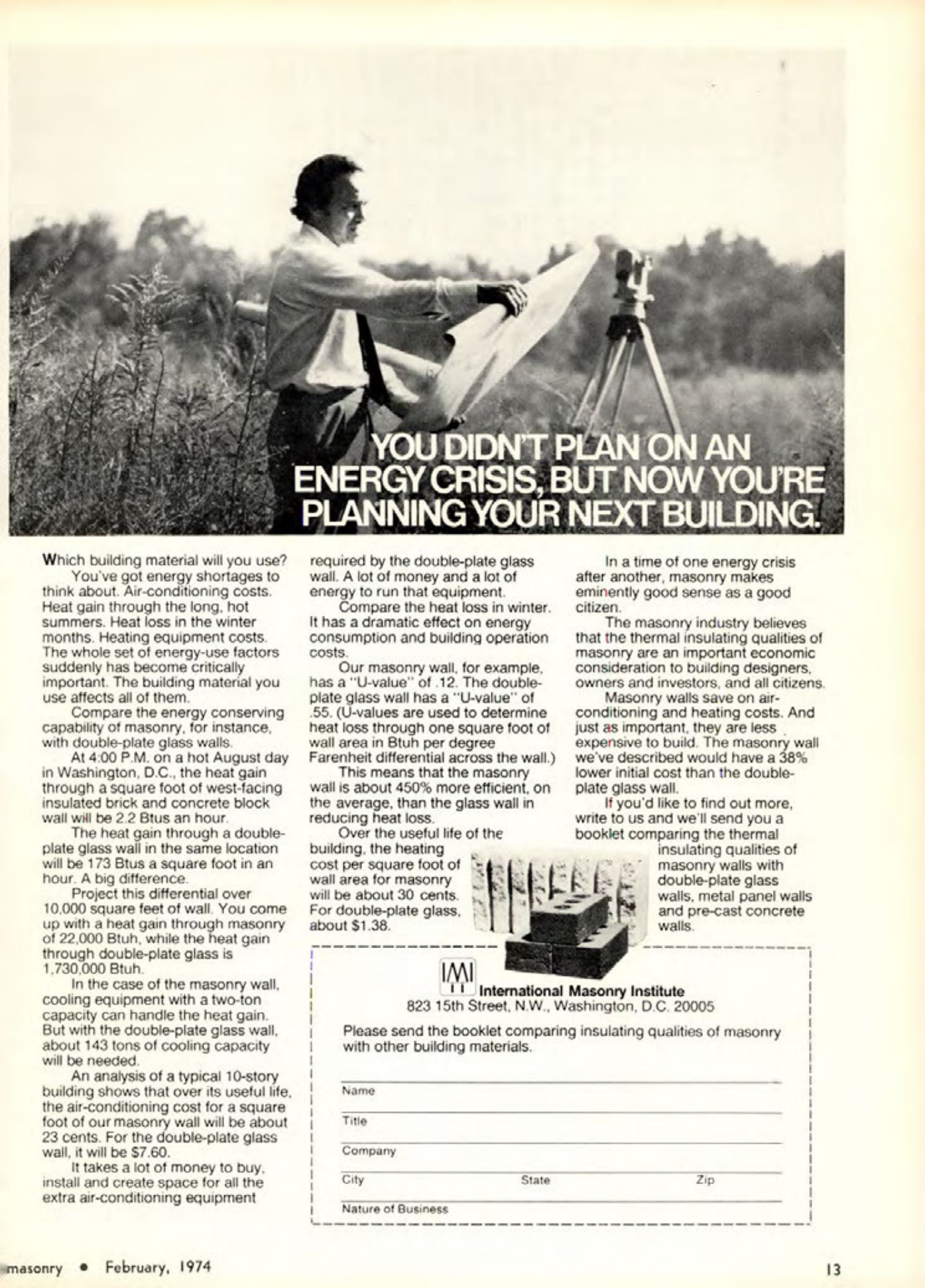 Masonry Magazine February 1974 Page. 13