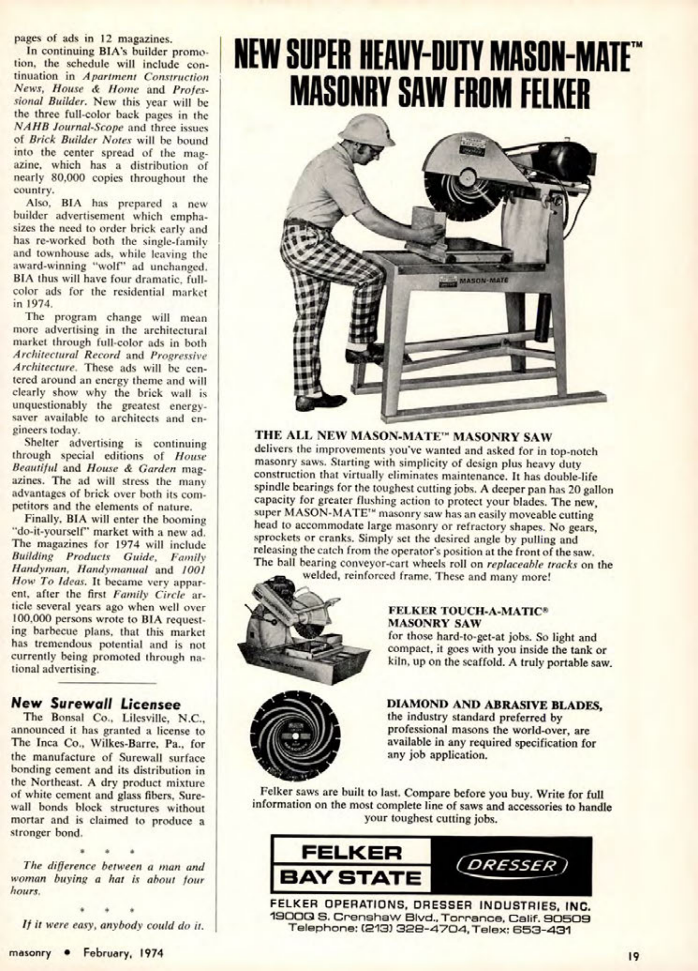 Masonry Magazine February 1974 Page. 19