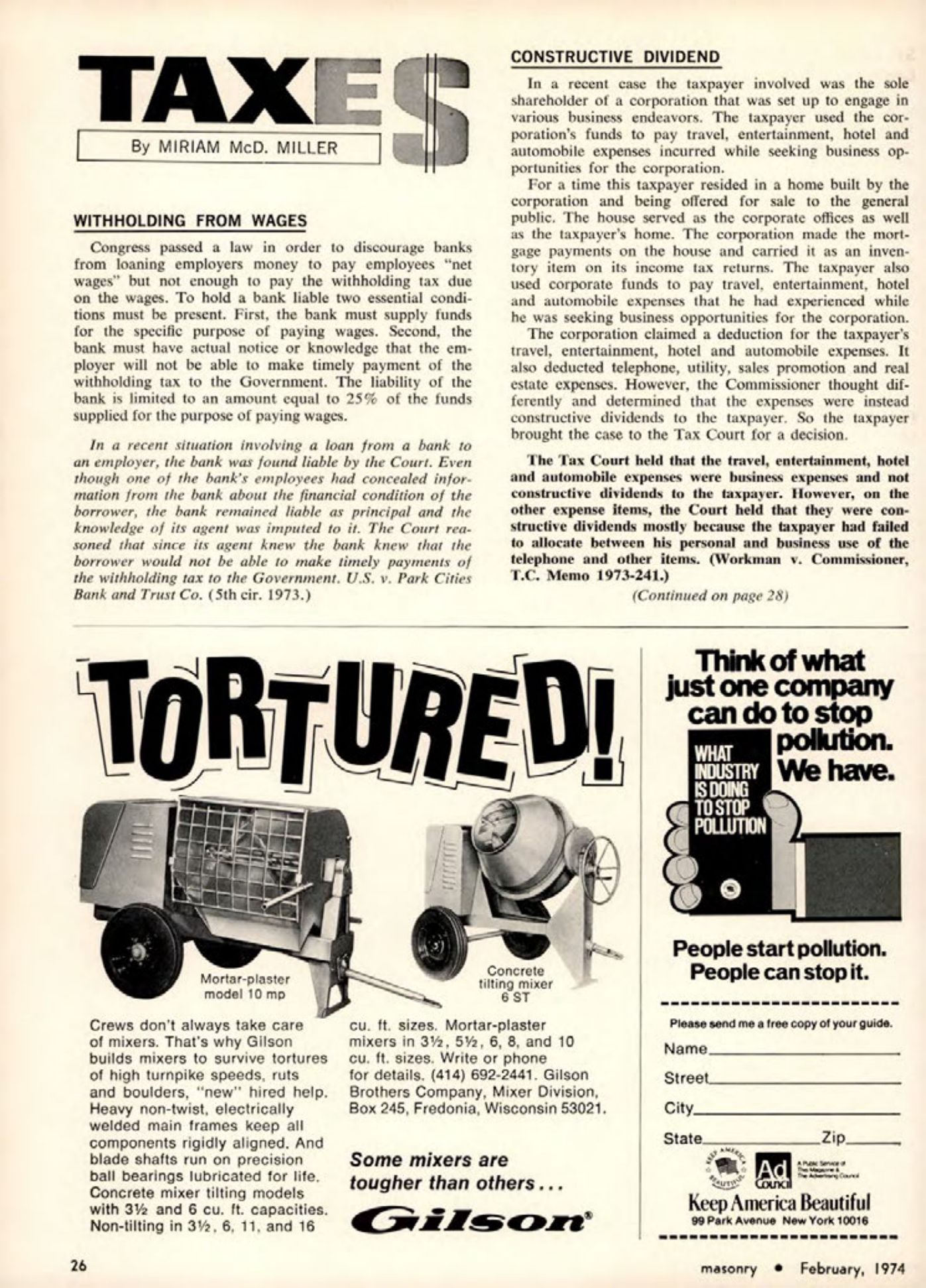 Masonry Magazine February 1974 Page. 26