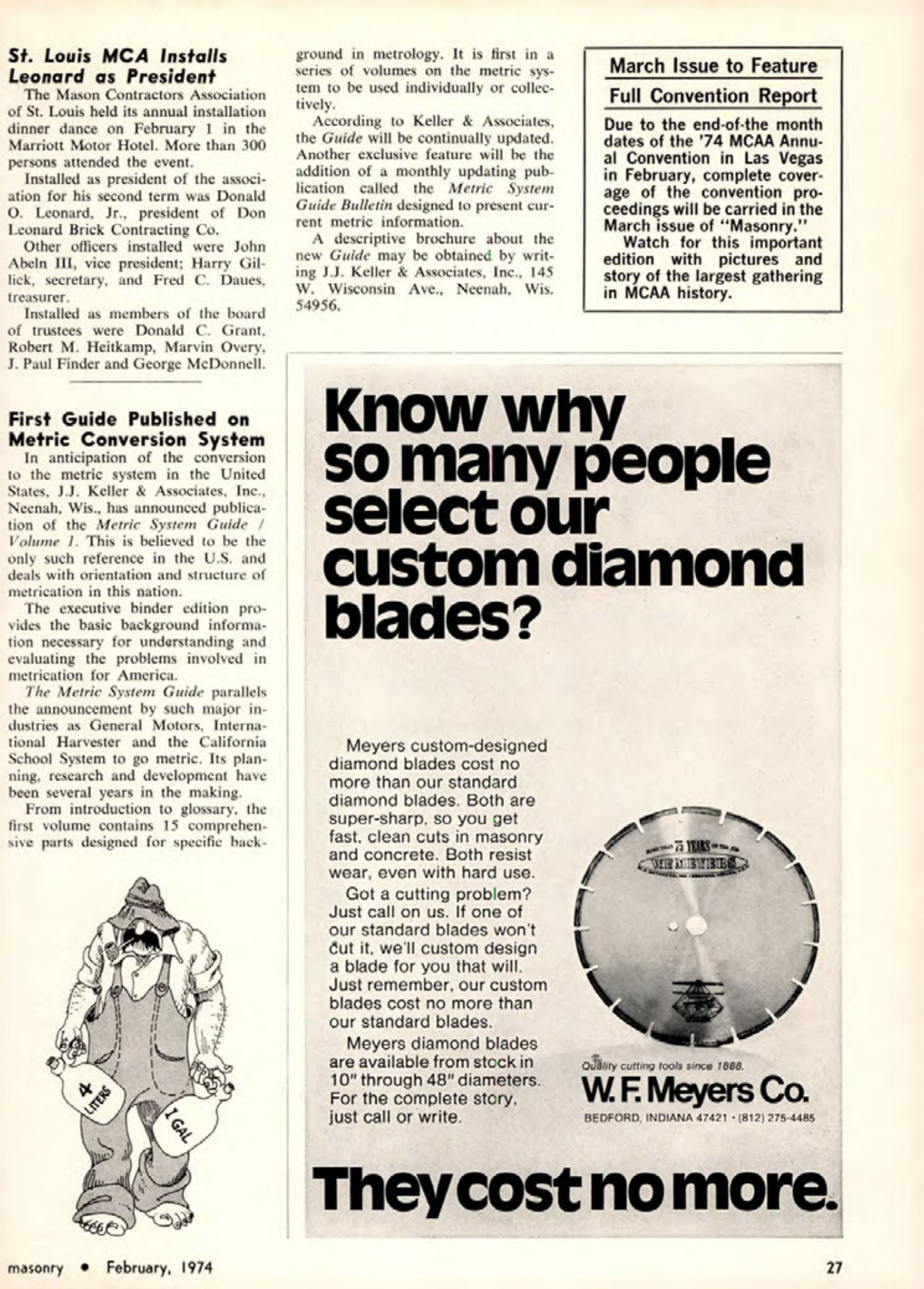 Masonry Magazine February 1974 Page. 27