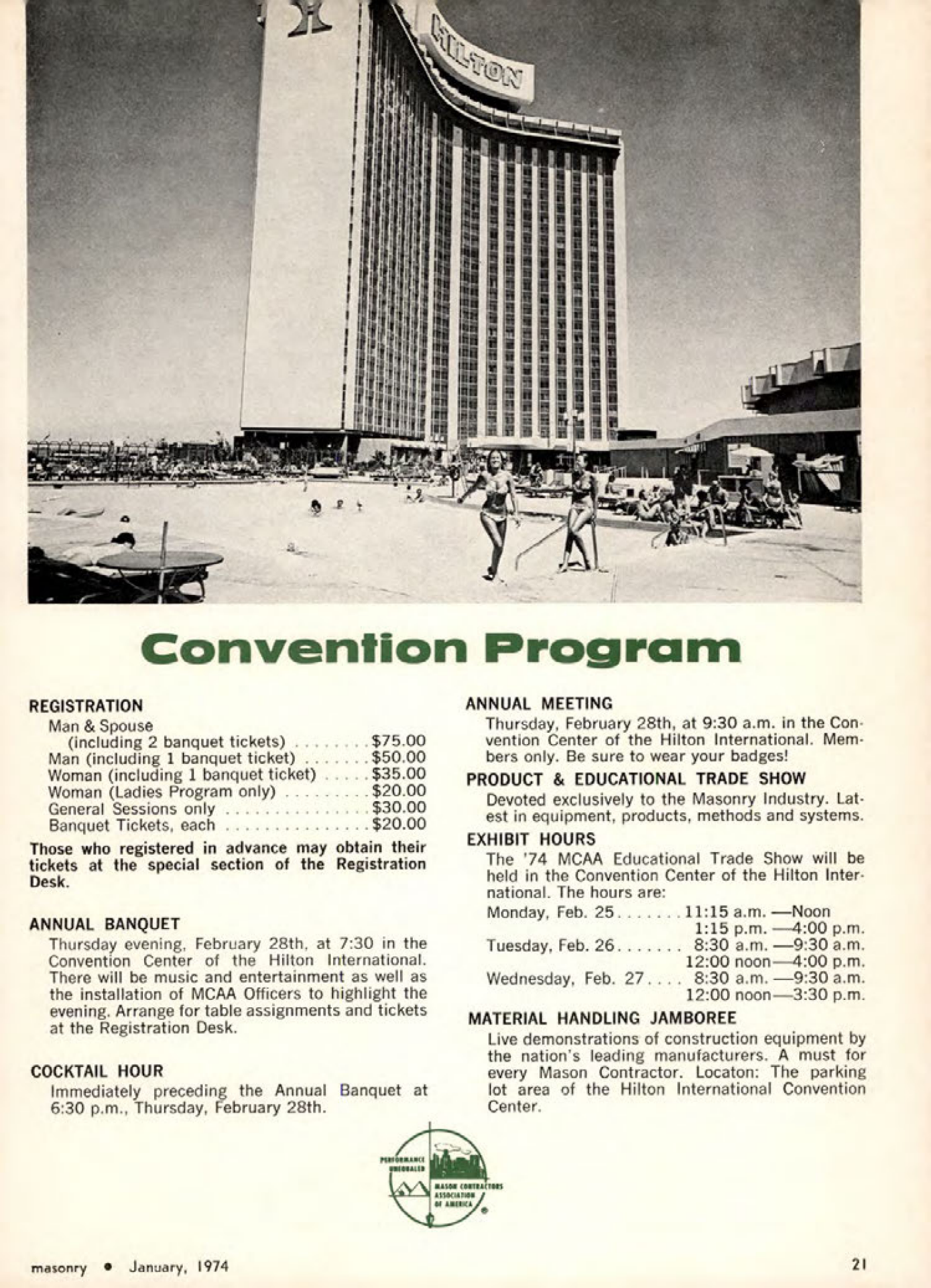 Masonry Magazine January 1974 Page. 21