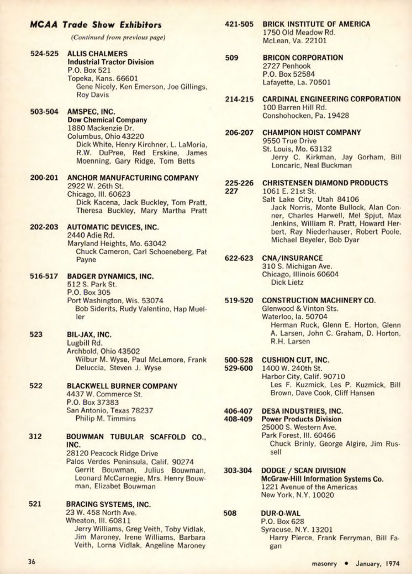 Masonry Magazine January 1974 Page. 36