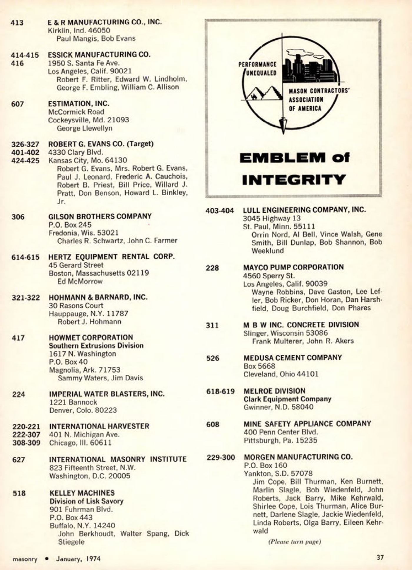 Masonry Magazine January 1974 Page. 37