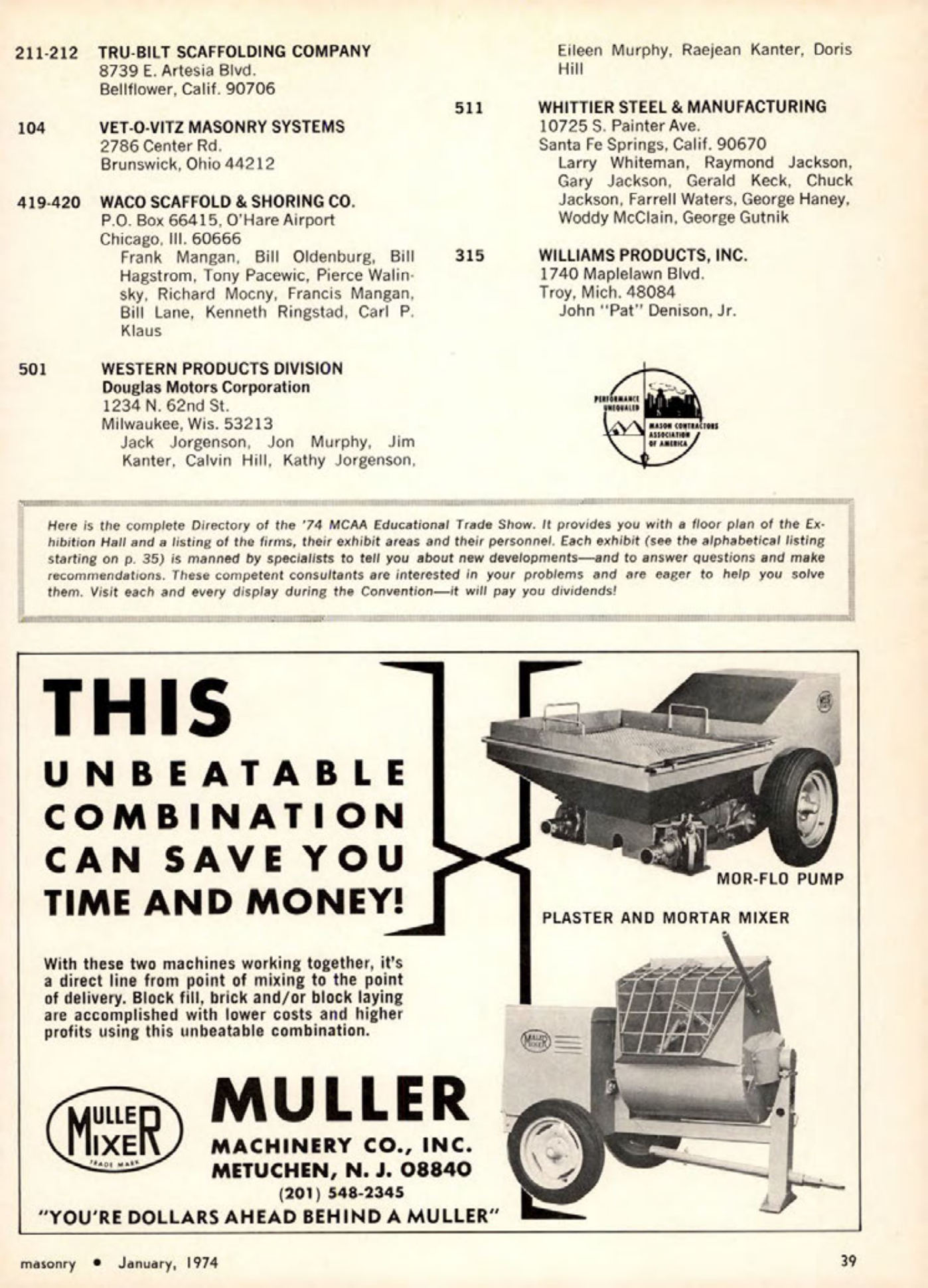 Masonry Magazine January 1974 Page. 39
