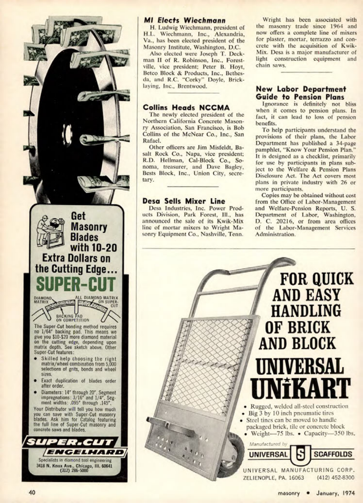 Masonry Magazine January 1974 Page. 40