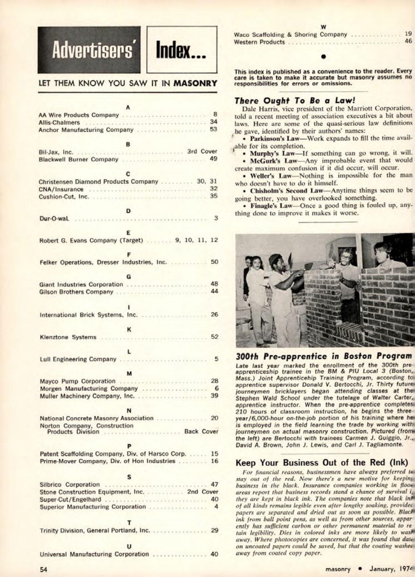 Masonry Magazine January 1974 Page. 60