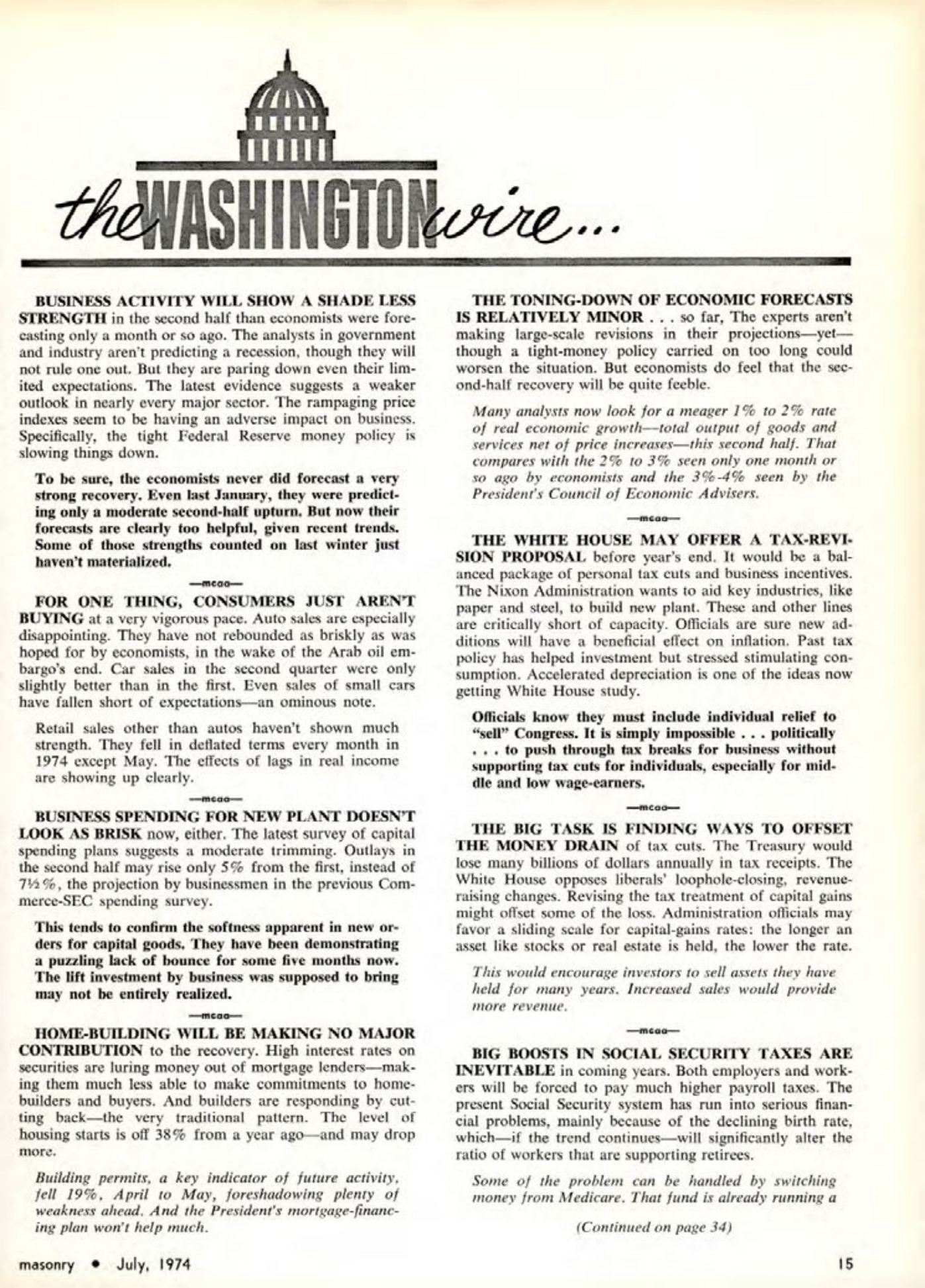 Masonry Magazine July 1974 Page. 15