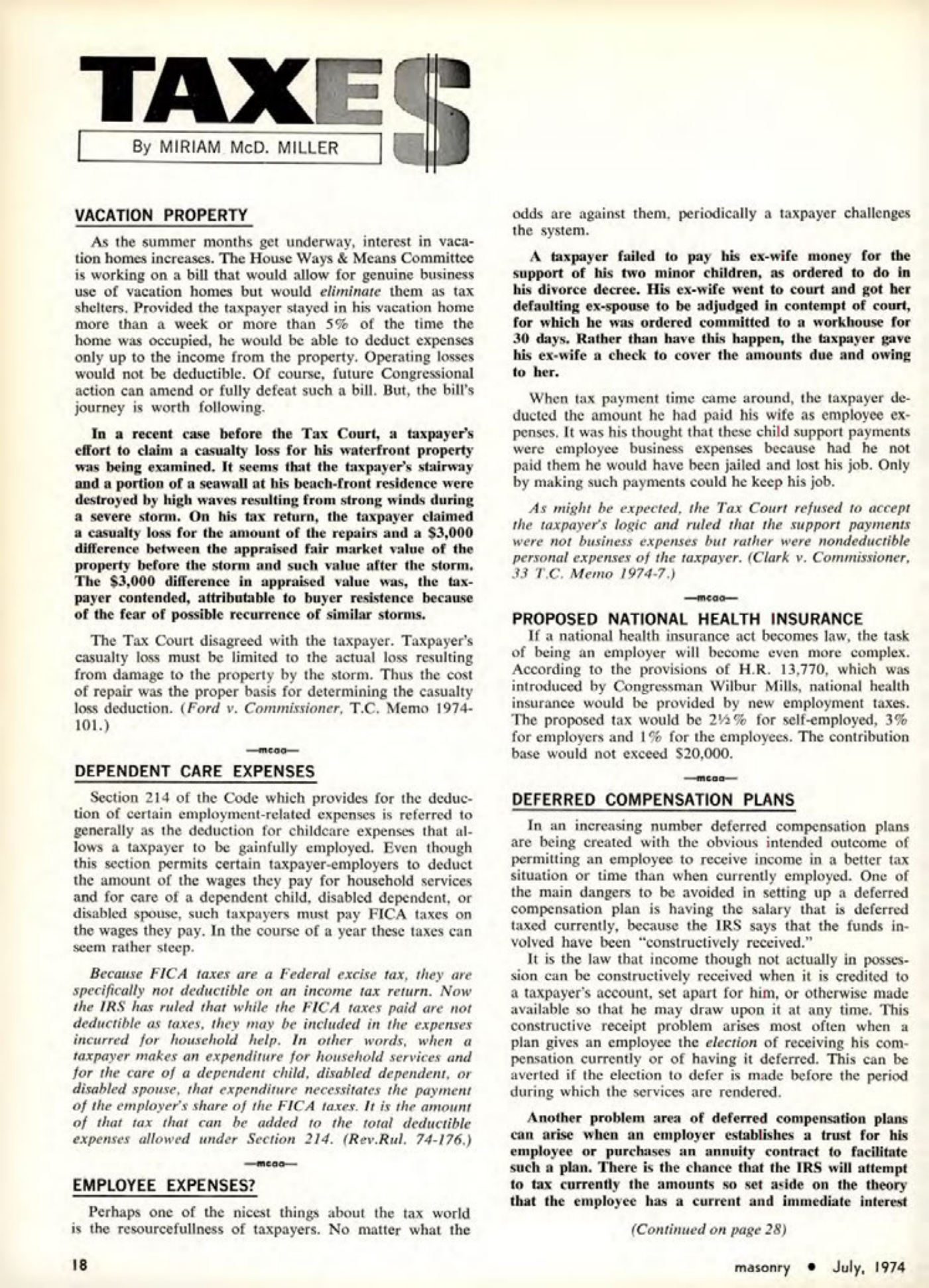 Masonry Magazine July 1974 Page. 18