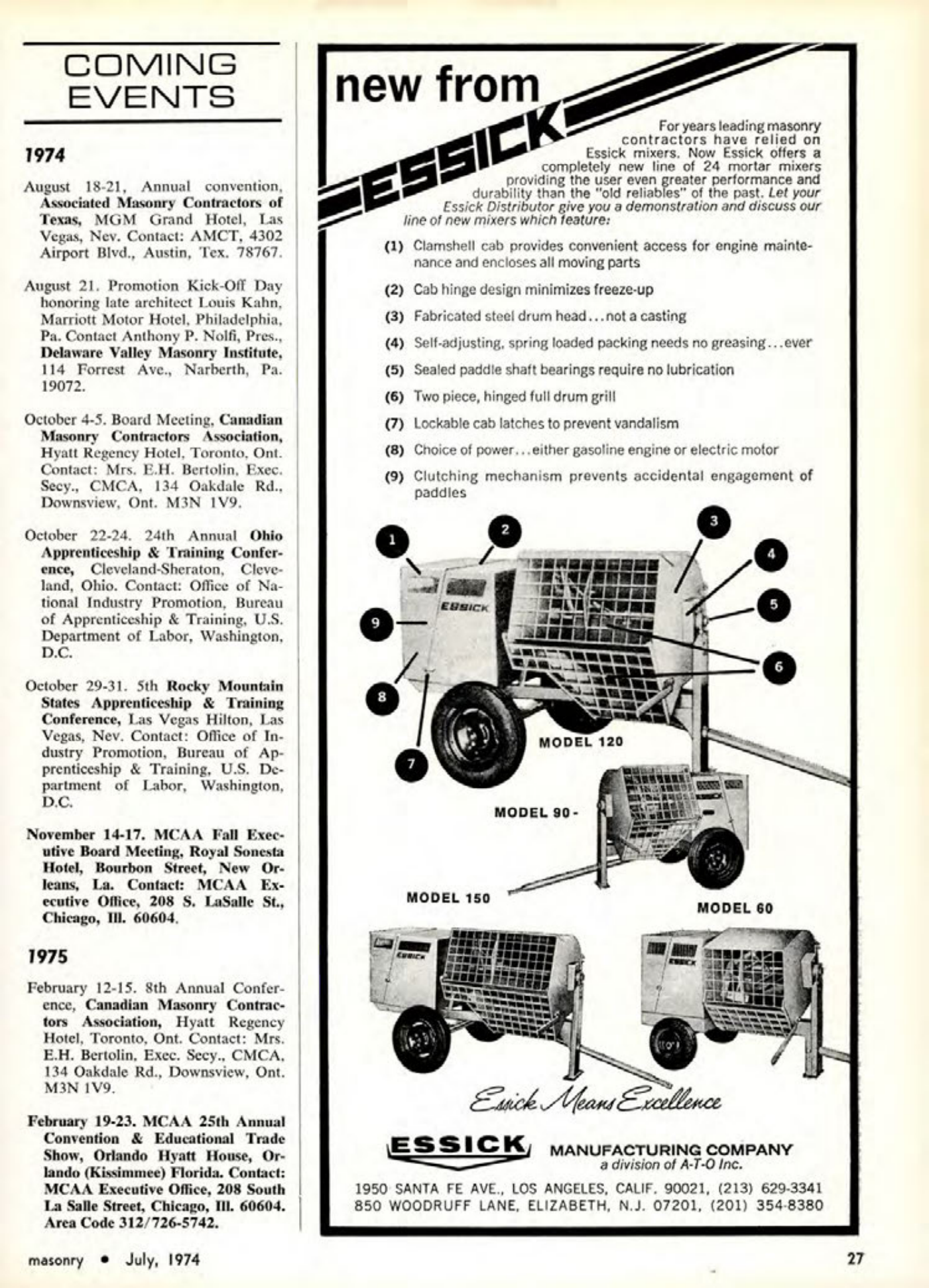 Masonry Magazine July 1974 Page. 27