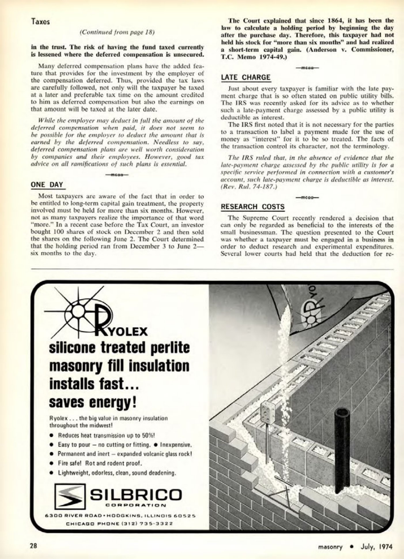 Masonry Magazine July 1974 Page. 28