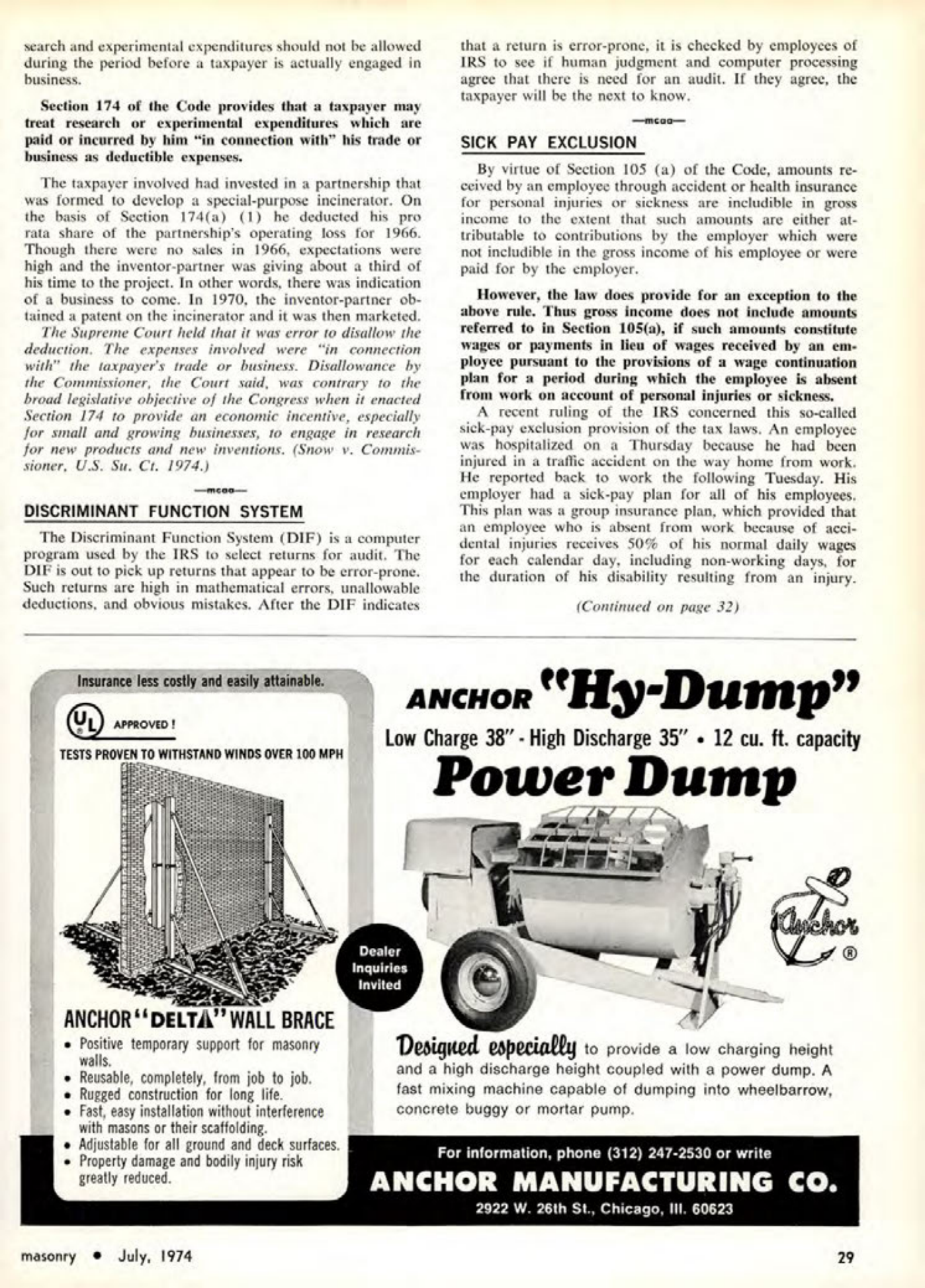 Masonry Magazine July 1974 Page. 29