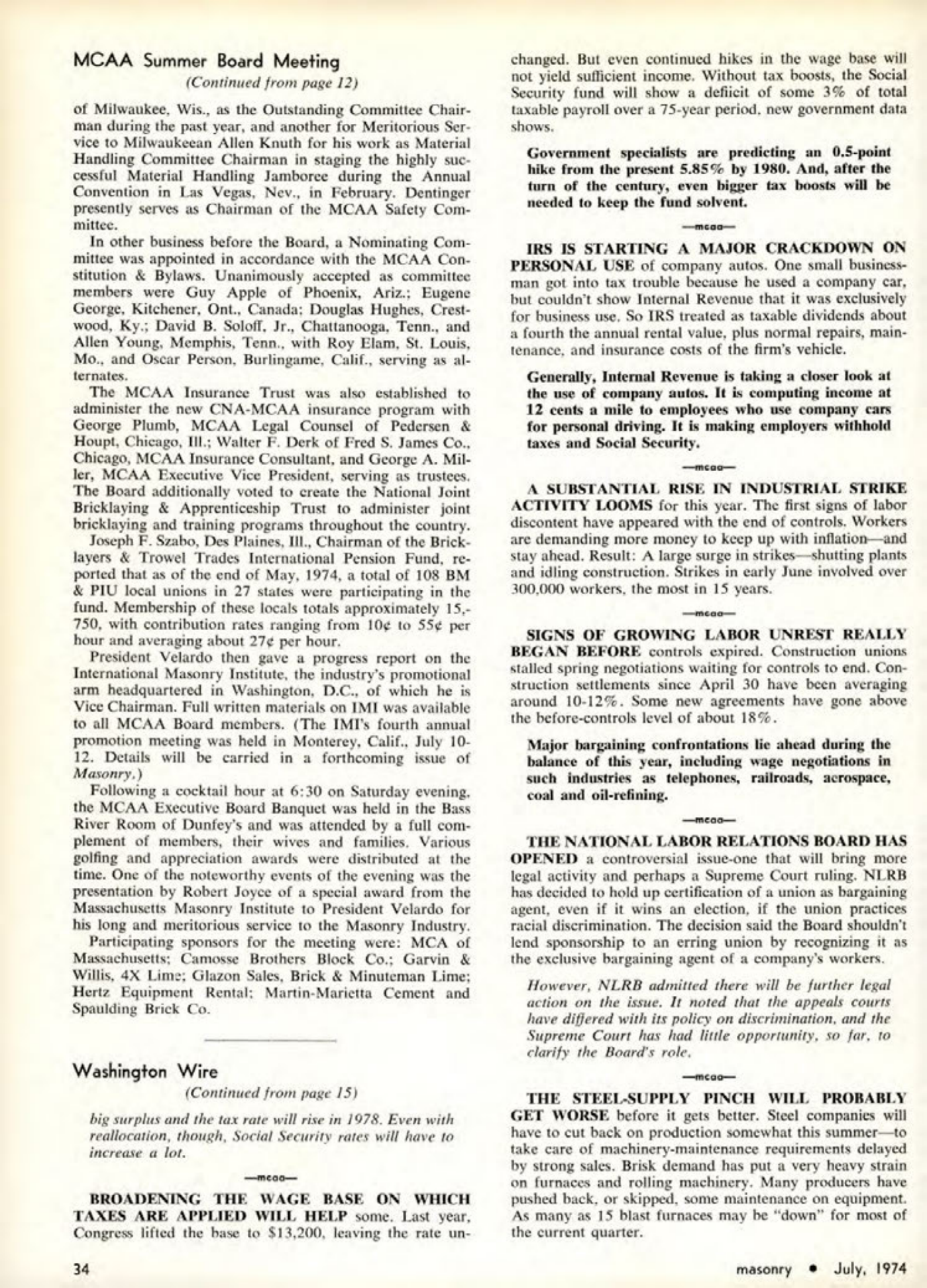 Masonry Magazine July 1974 Page. 34