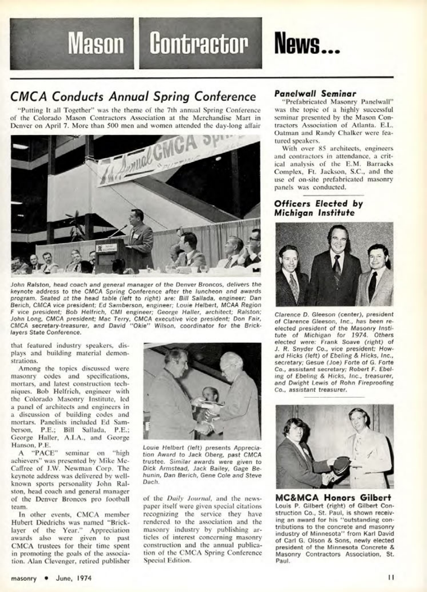 Masonry Magazine June 1974 Page. 11