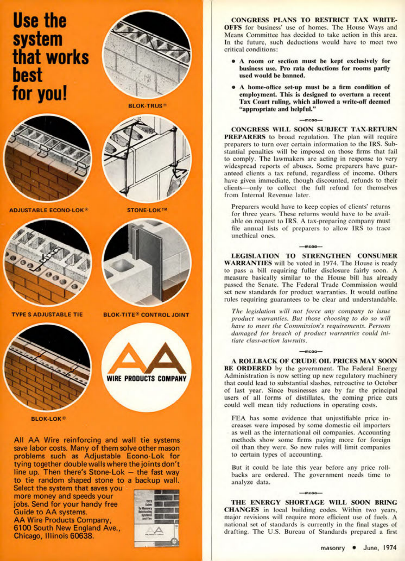 Masonry Magazine June 1974 Page. 20
