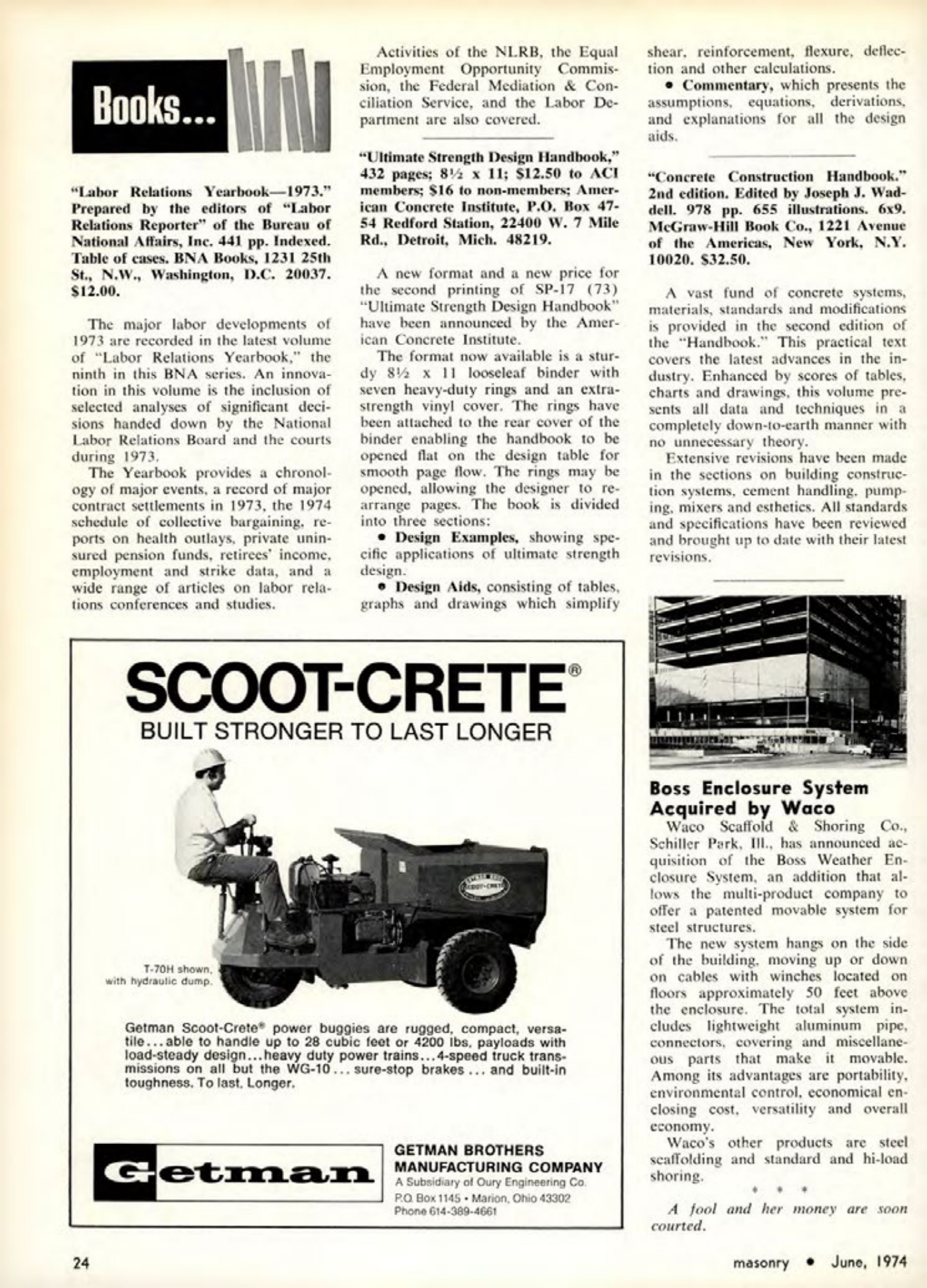 Masonry Magazine June 1974 Page. 24