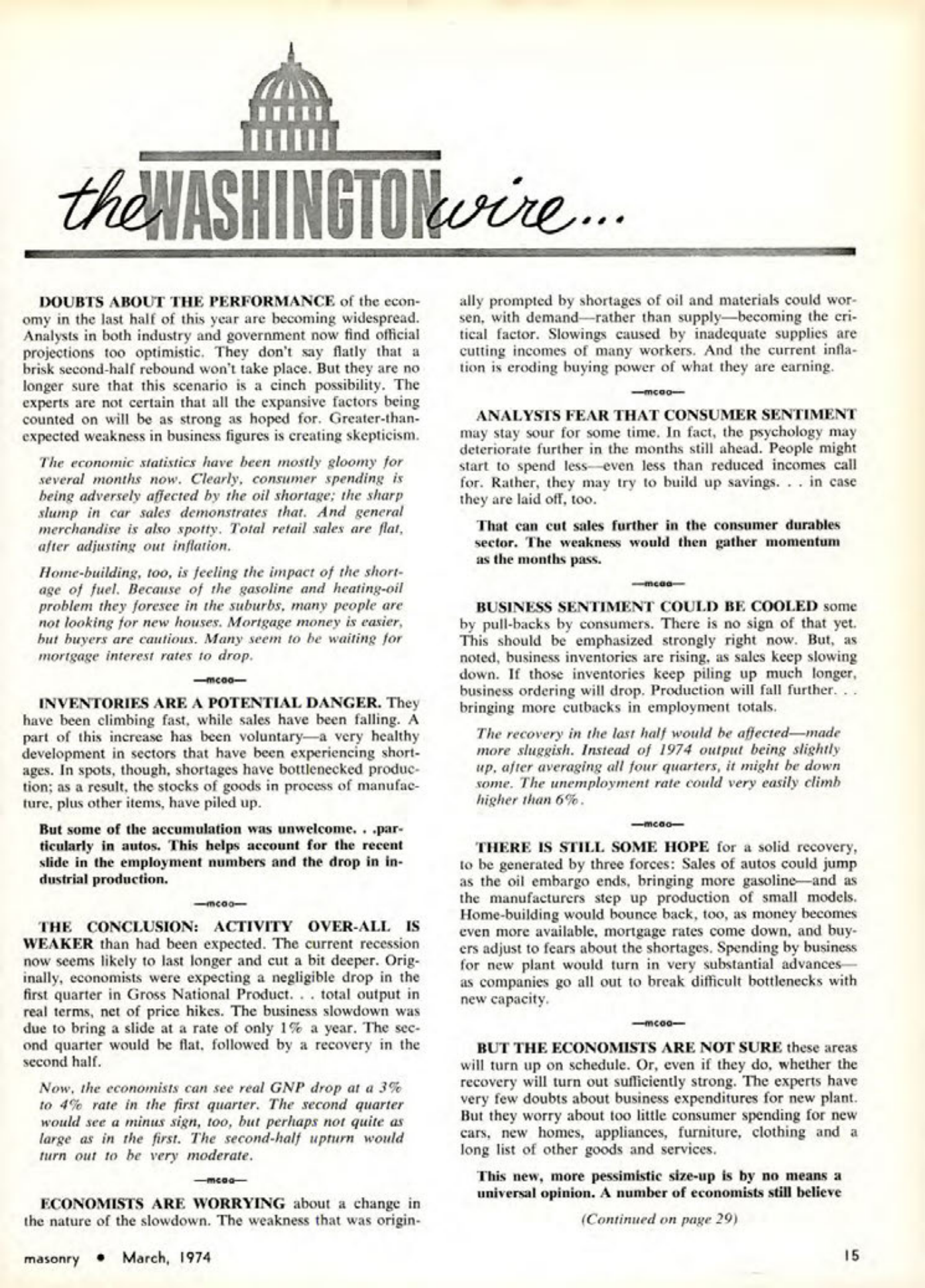 Masonry Magazine March 1974 Page. 15