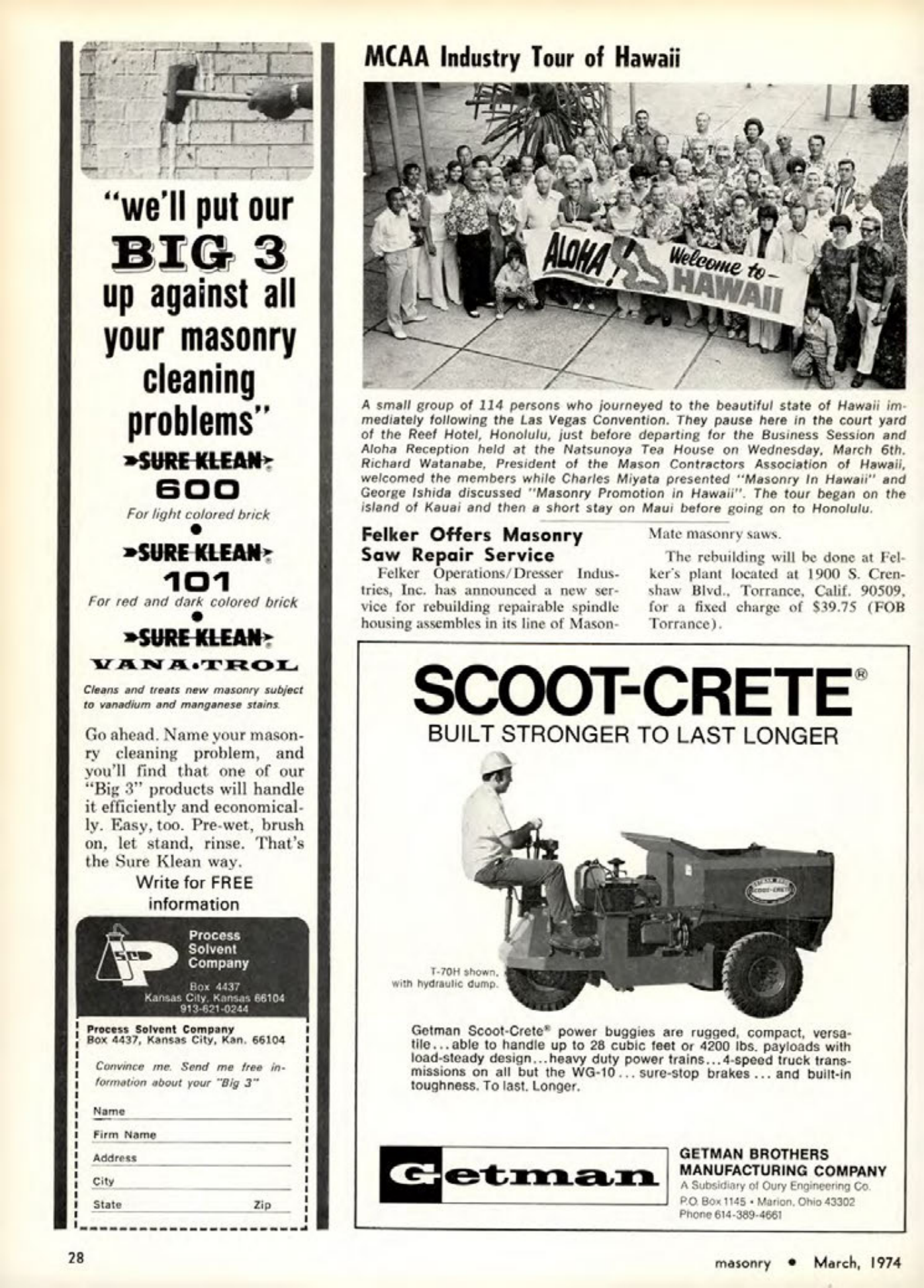 Masonry Magazine March 1974 Page. 28