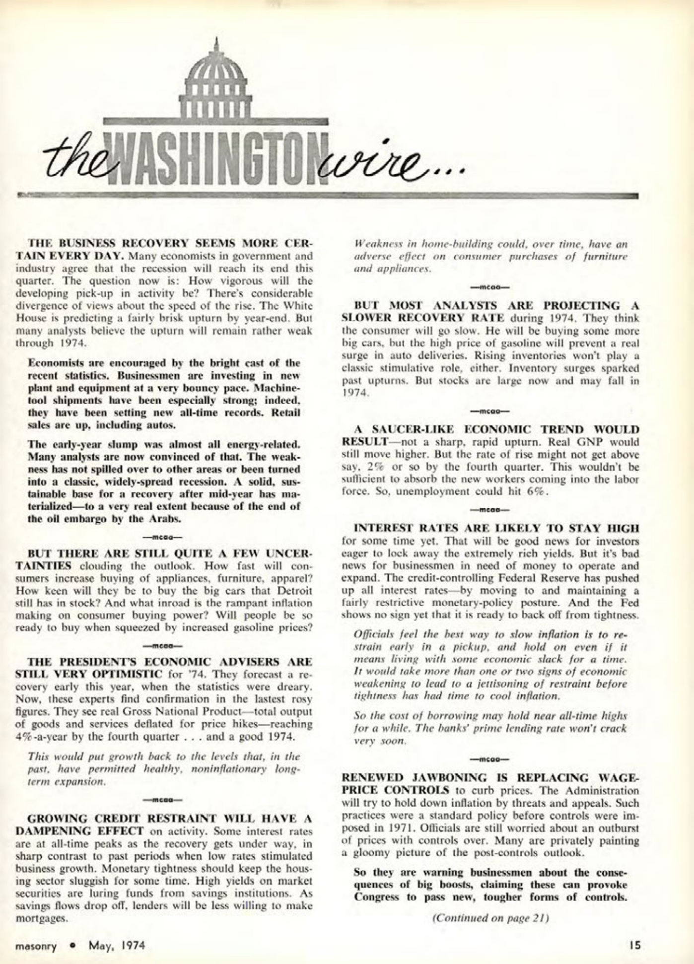 Masonry Magazine May 1974 Page. 15