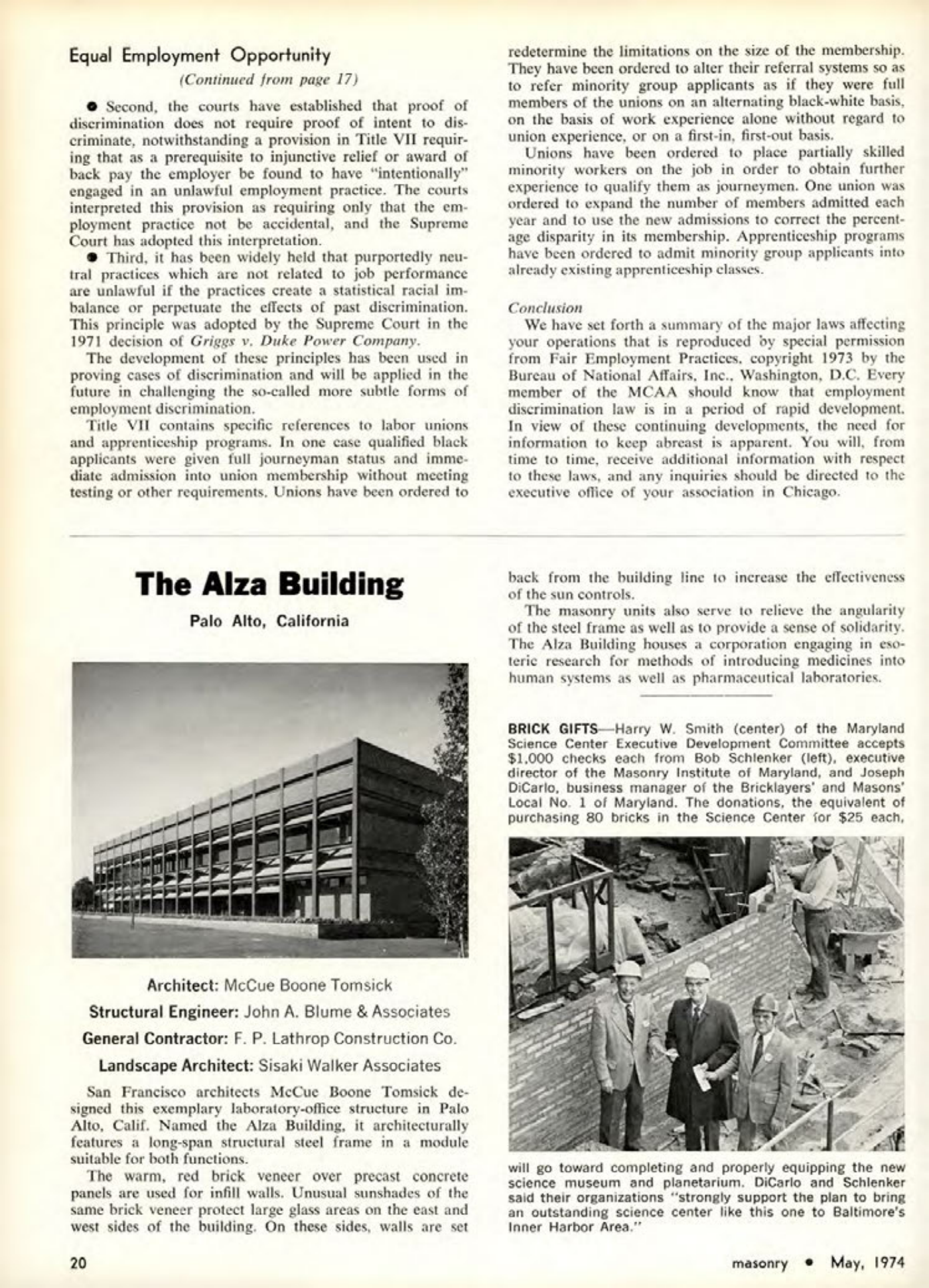 Masonry Magazine May 1974 Page. 20