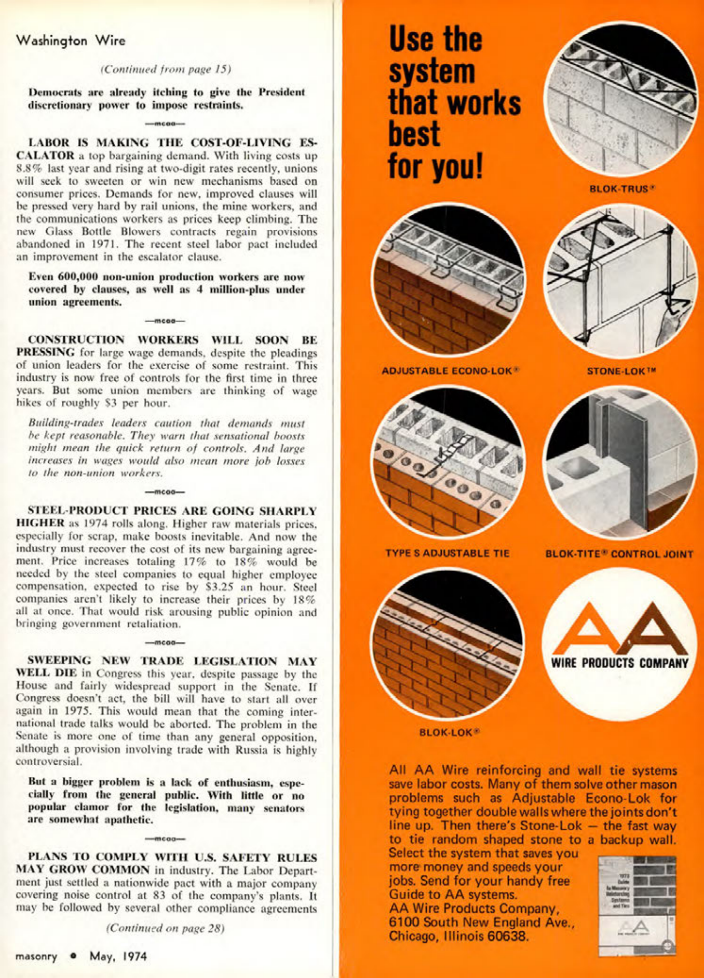 Masonry Magazine May 1974 Page. 21