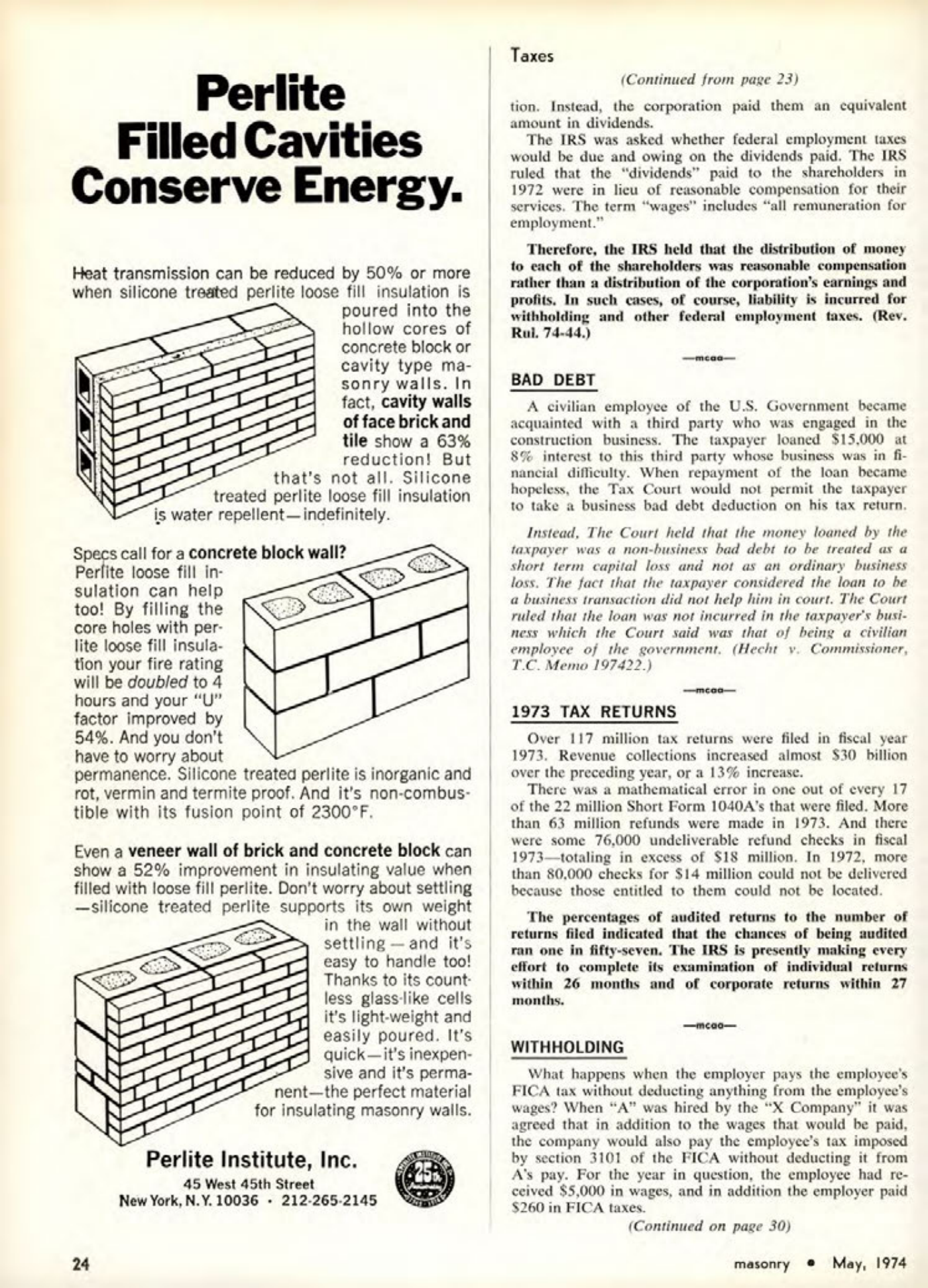 Masonry Magazine May 1974 Page. 24