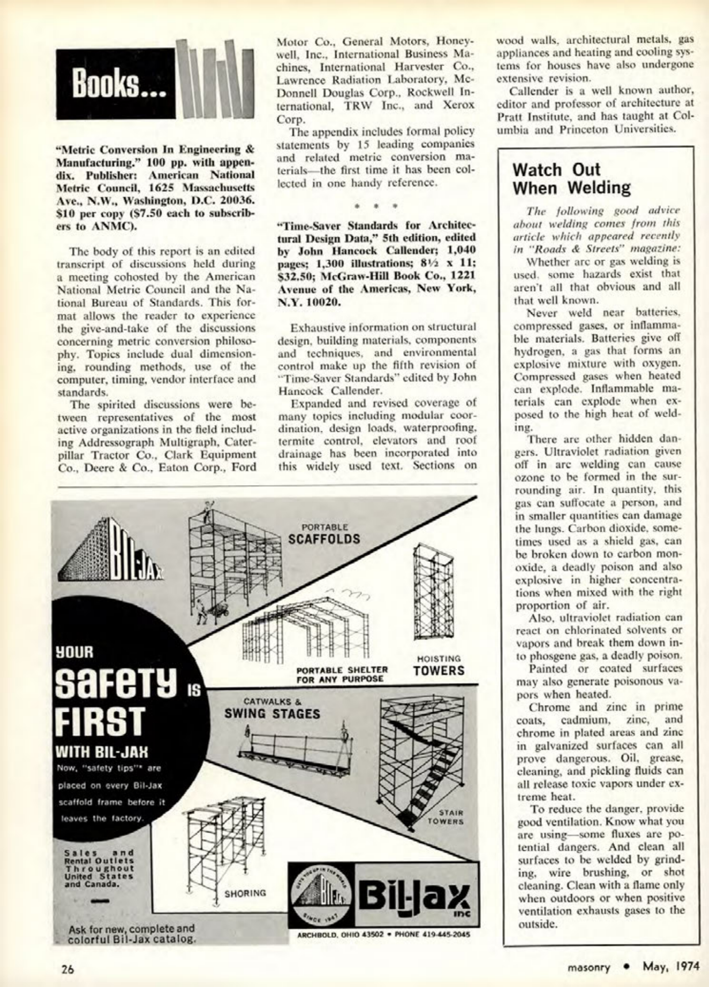 Masonry Magazine May 1974 Page. 26