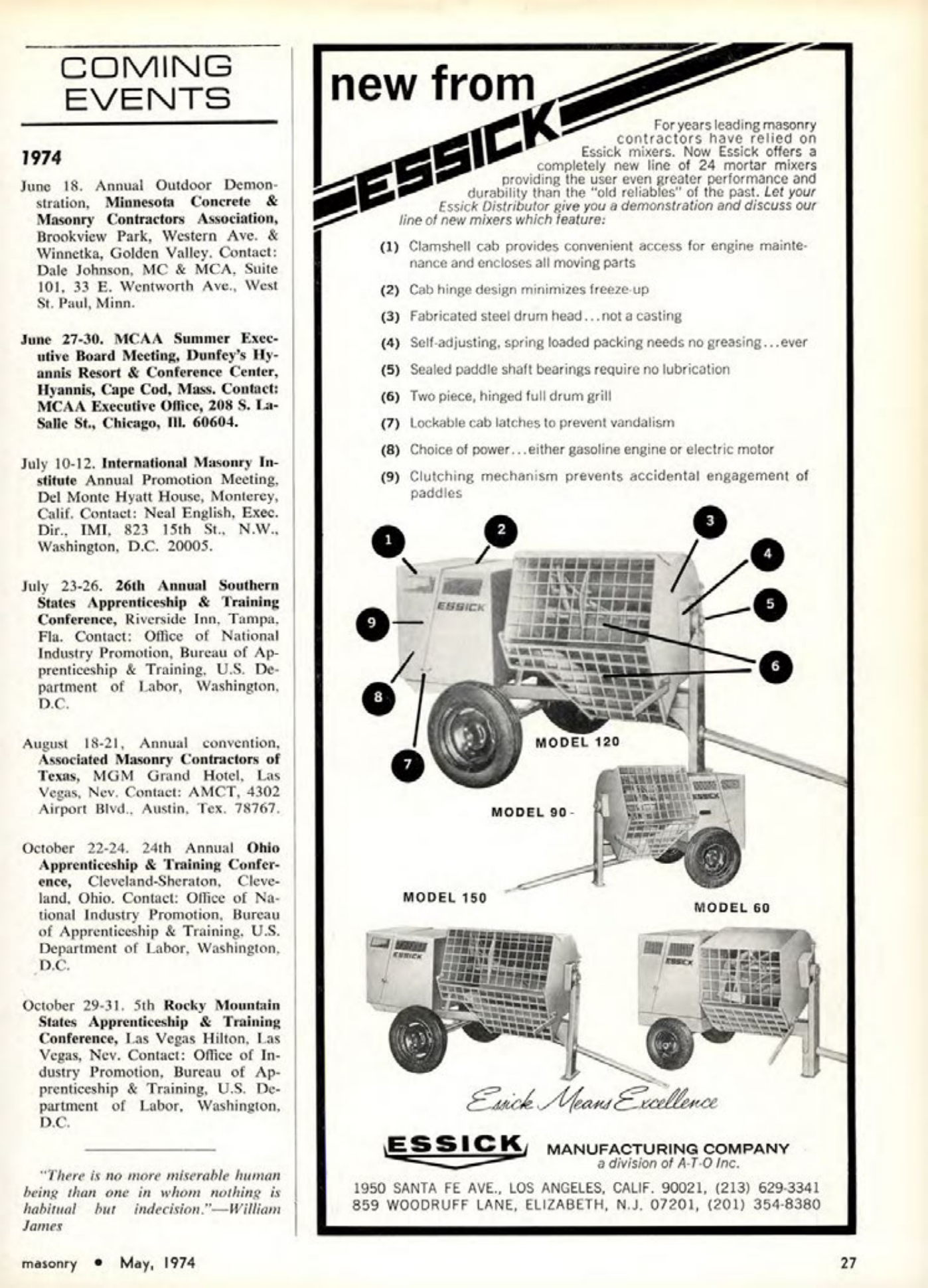Masonry Magazine May 1974 Page. 27